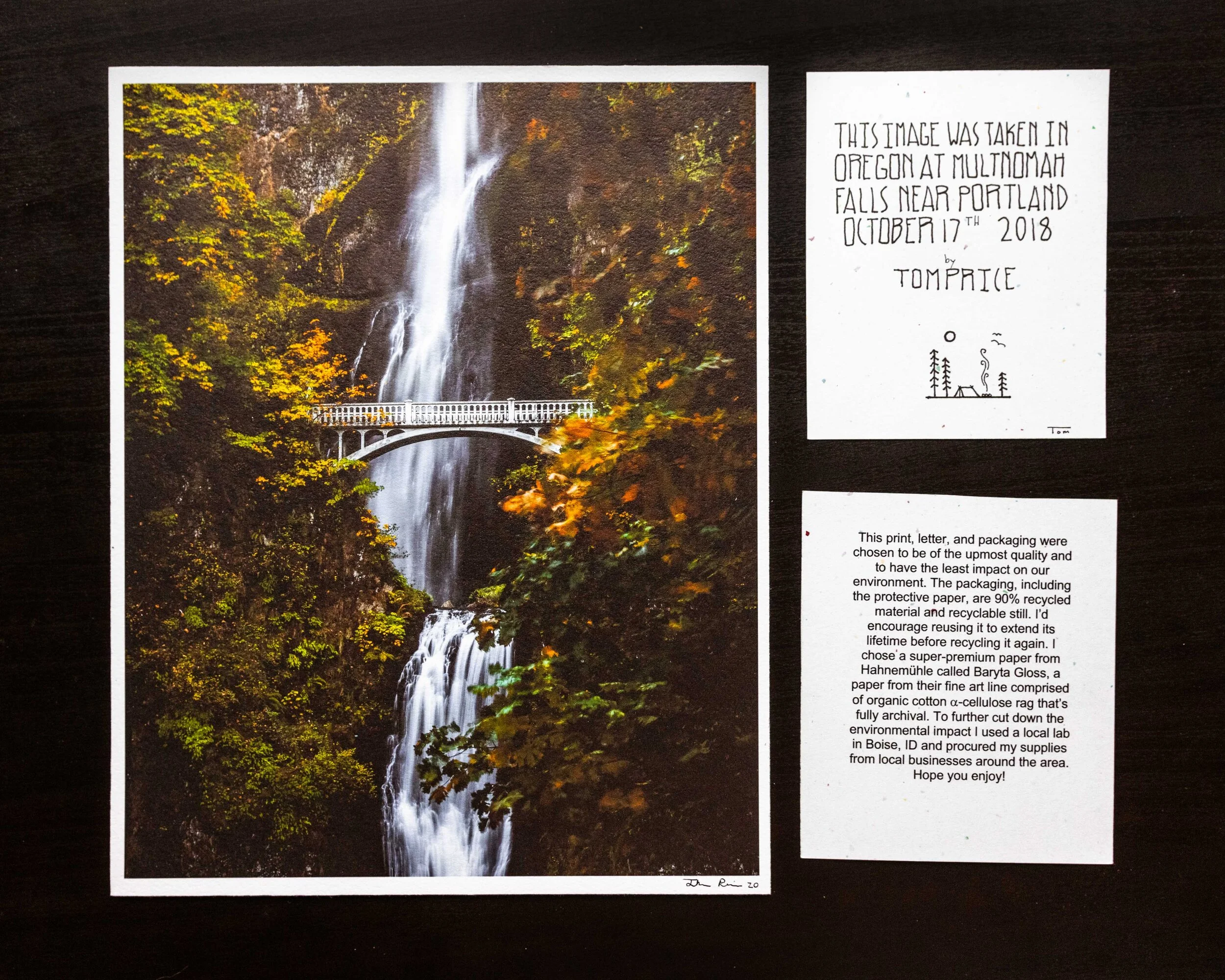 8" x 10" Hahnemühle Baryta Matte PrintLess contrast and color saturation but a better paper feel and best for a stand alone print. One of my favorite papers at the moment. This set also came with a doodle which is often included with the print.