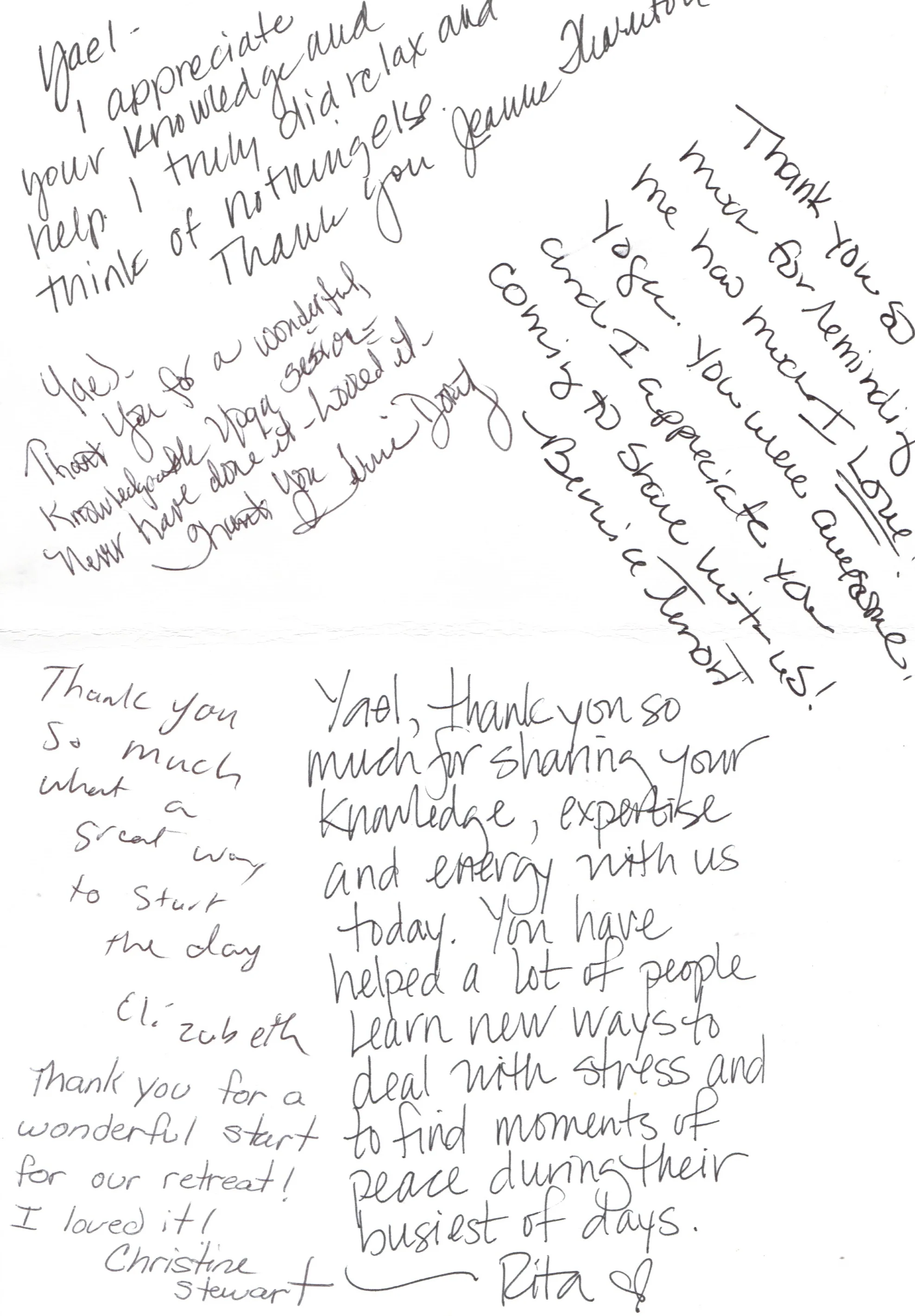 Handwritten notes from the nurses at the U of U