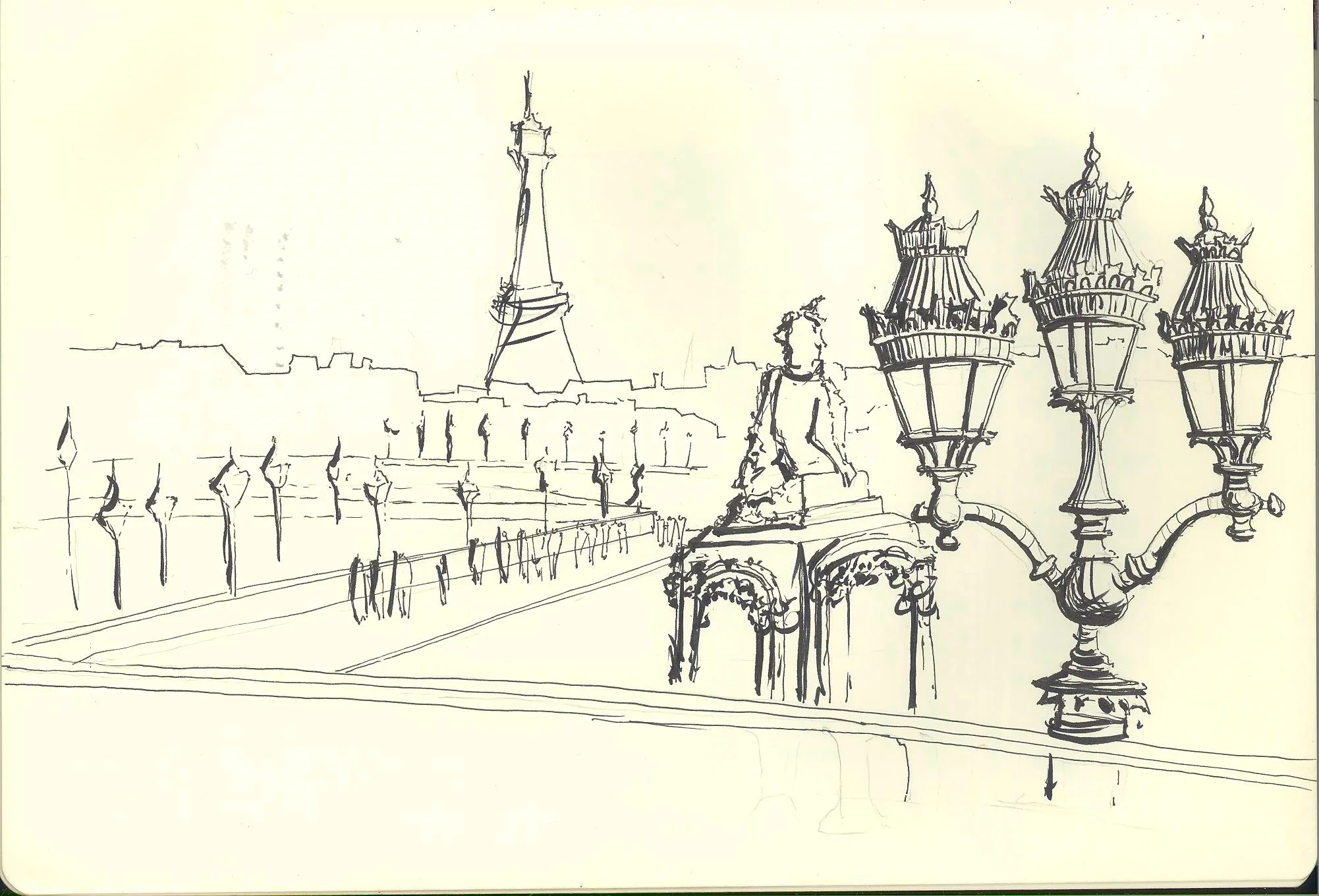 Paris Skyline, near Champs-Élysées. France