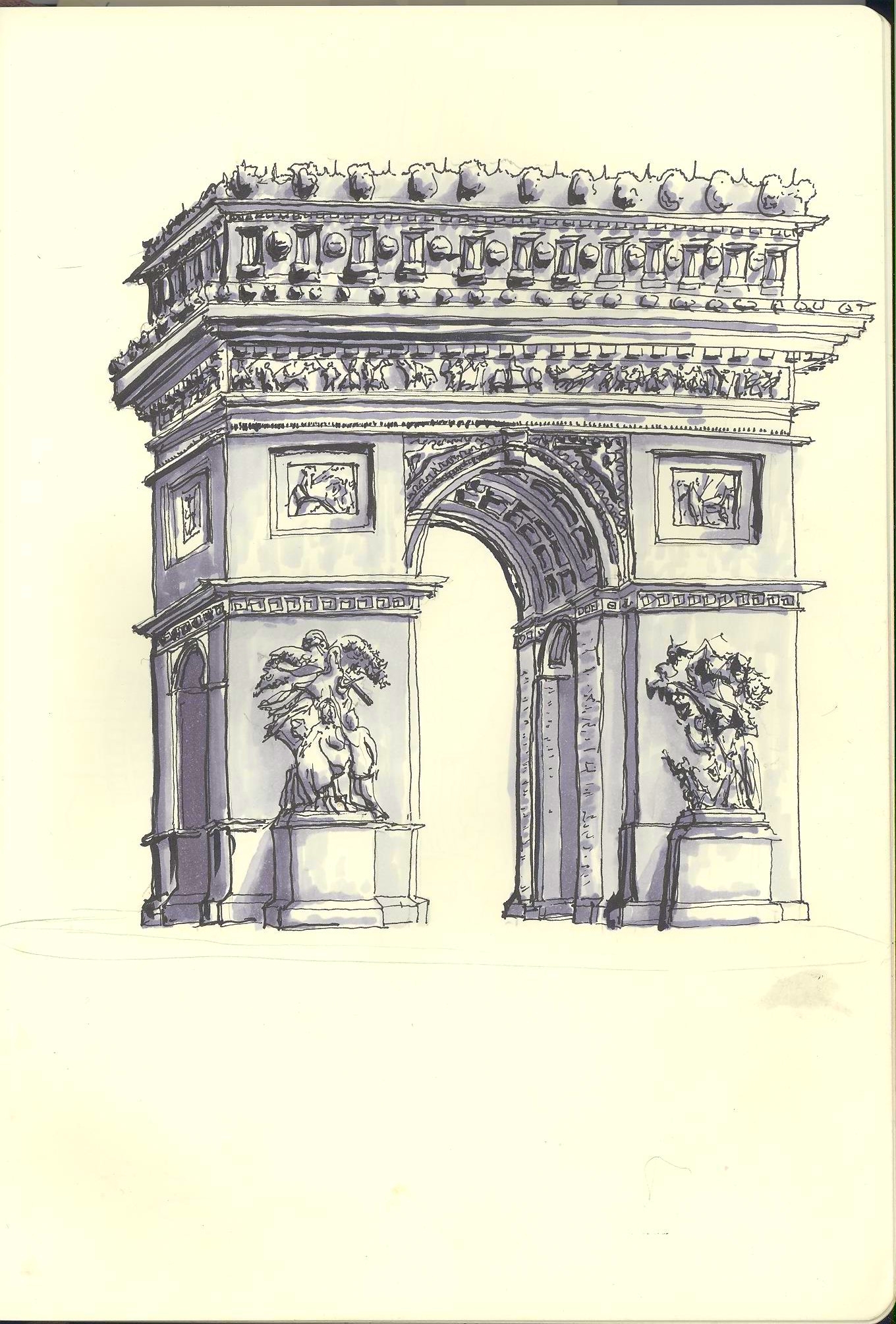 The Arc de Triomphe de l'Étoile. Paris, France