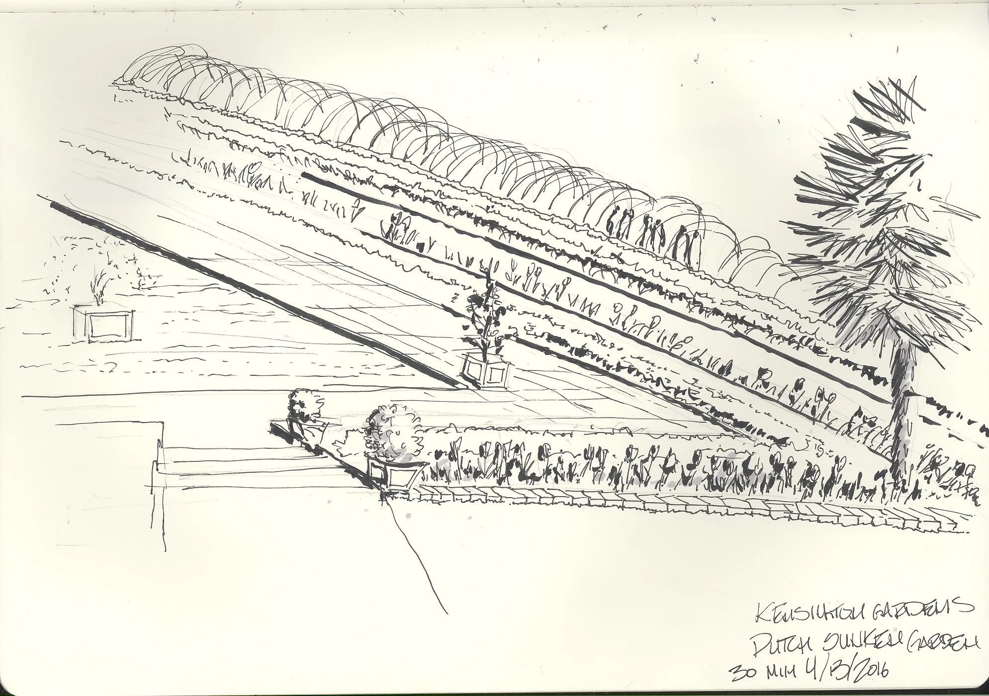 Kensington Palace Dutch Gardens. London, England