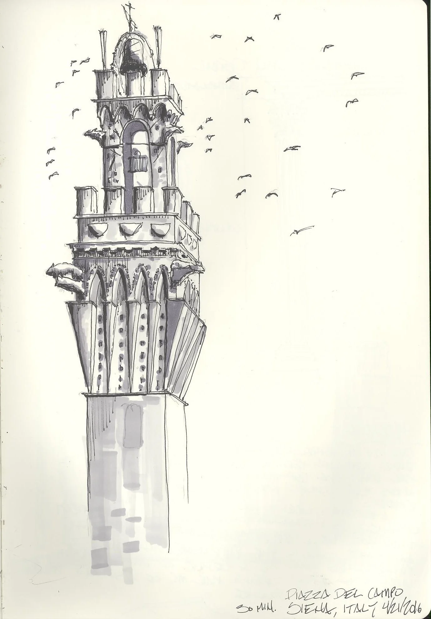 Torre del Mangia, Piazza del Campo. Siena, Italy