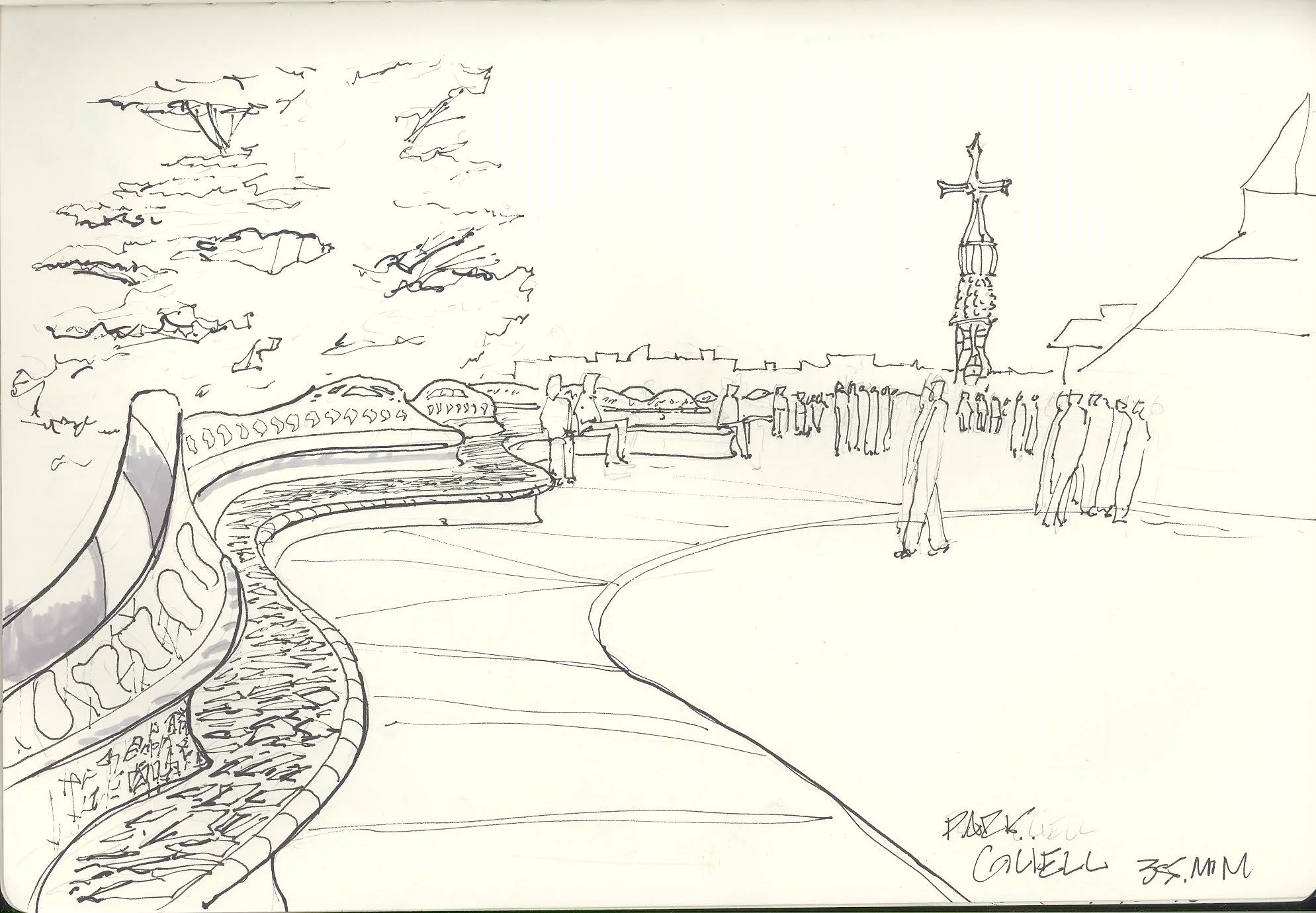 Park Guell, Carmel Hill. Barcelona, Spain