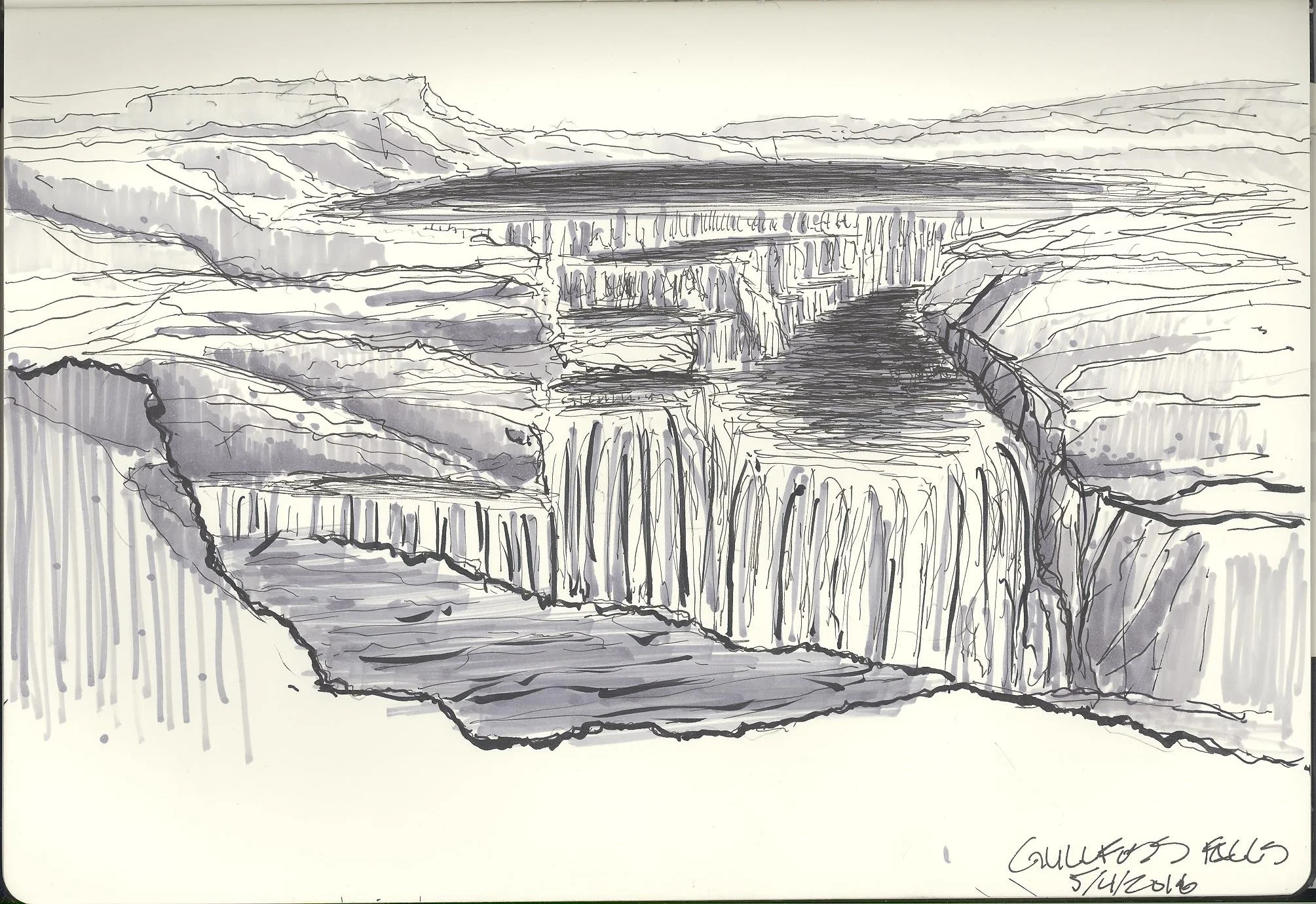 Gullfoss, Hvítá River. Southwest Iceland