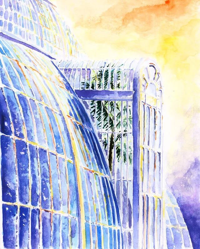 That's a lot of windows. #Watercolor #kewgardens