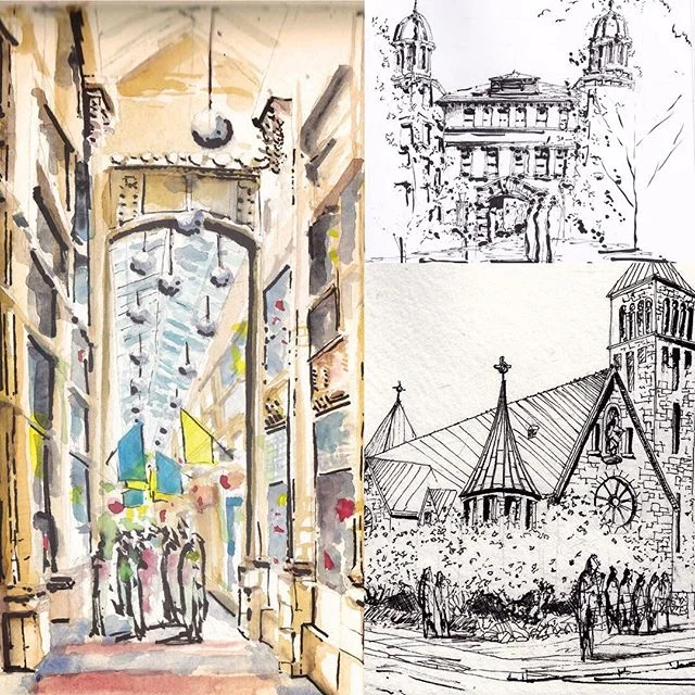 Sketches from last year's summer in Ann Arbor. Now, 5 months later It's great to be back for many more.