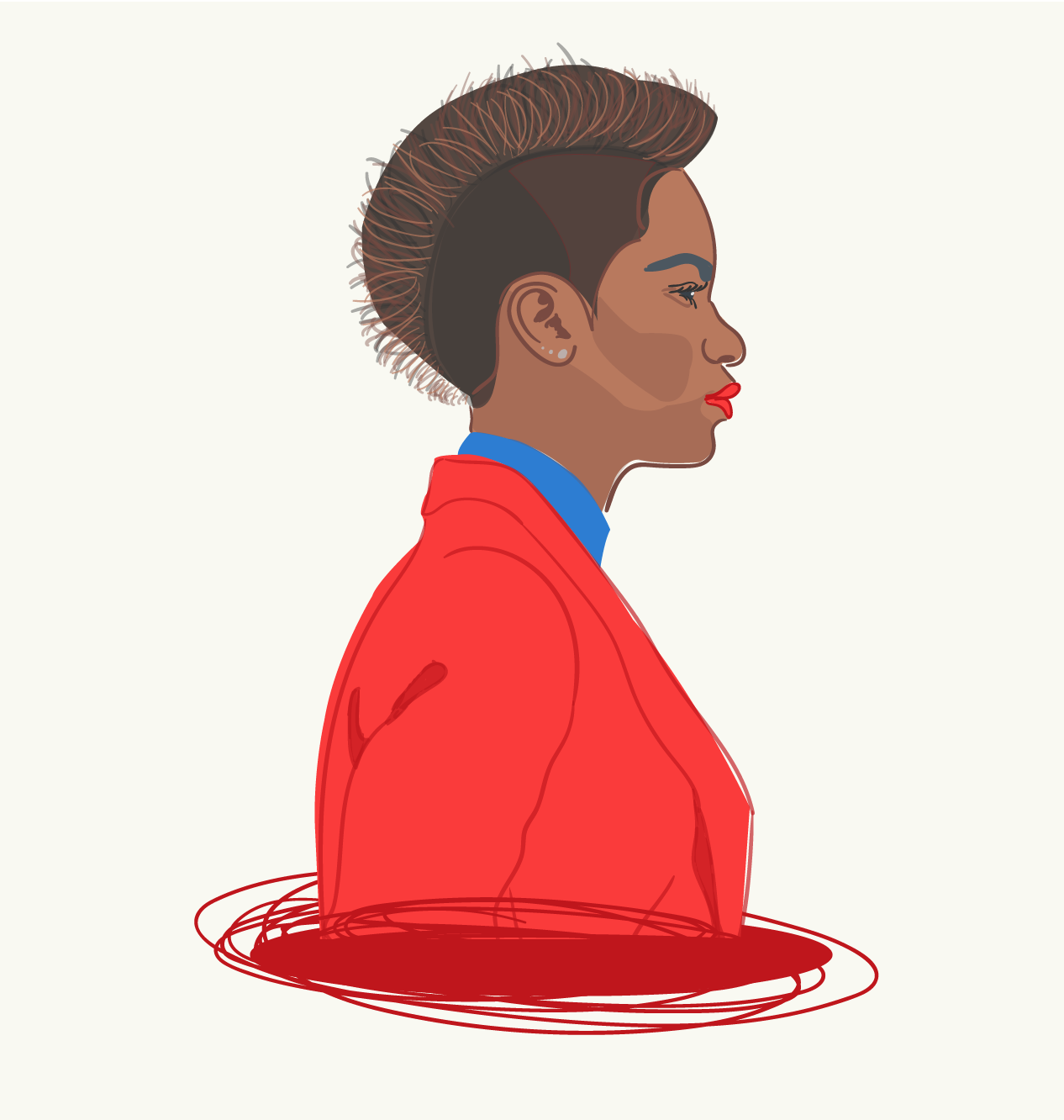 Beautiful black woman with mohawk illustration