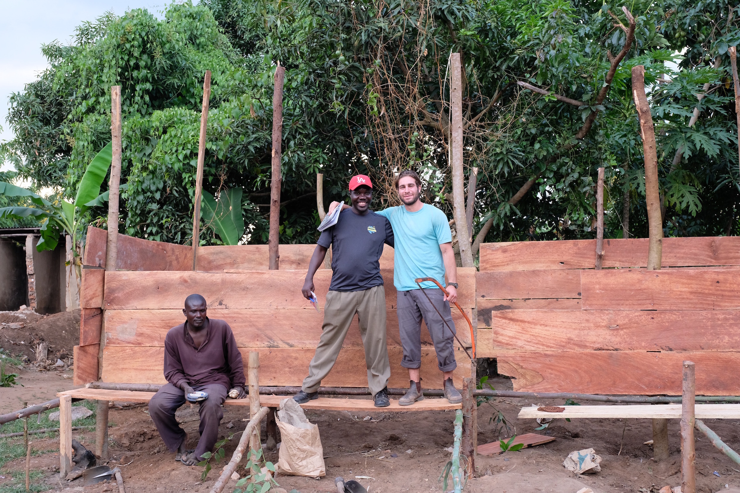 After 6 hours, the chicken coop is really coming to life! It's incredible, previously we had been working on the theoretical economic growth models and now we're brining it to fruition! 