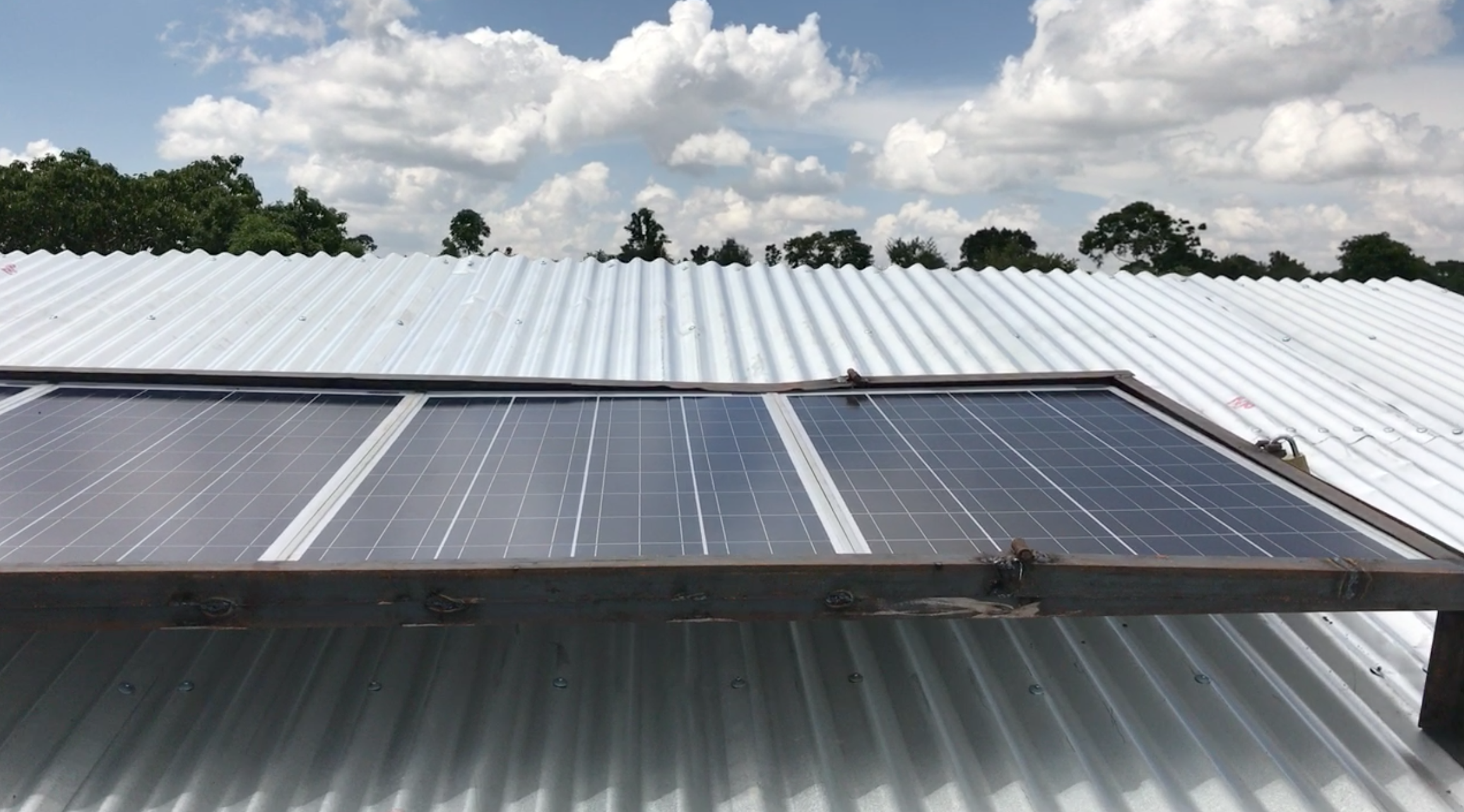 A few of our solar panels used to power the classroom. 