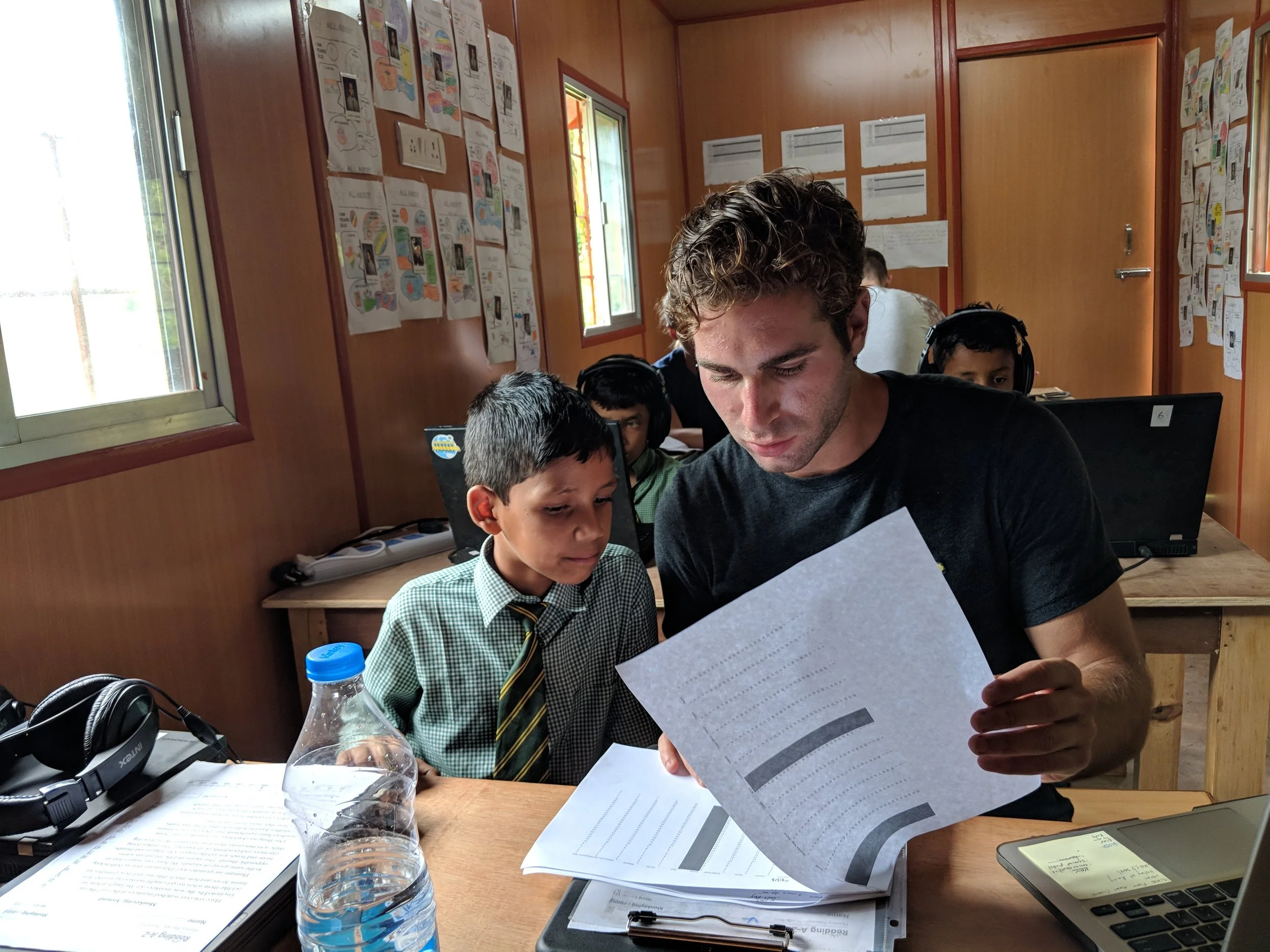 Reviewing Simbi readings at Himalayan Public School in the BrightBox: Macro in Uttarkhand, India
