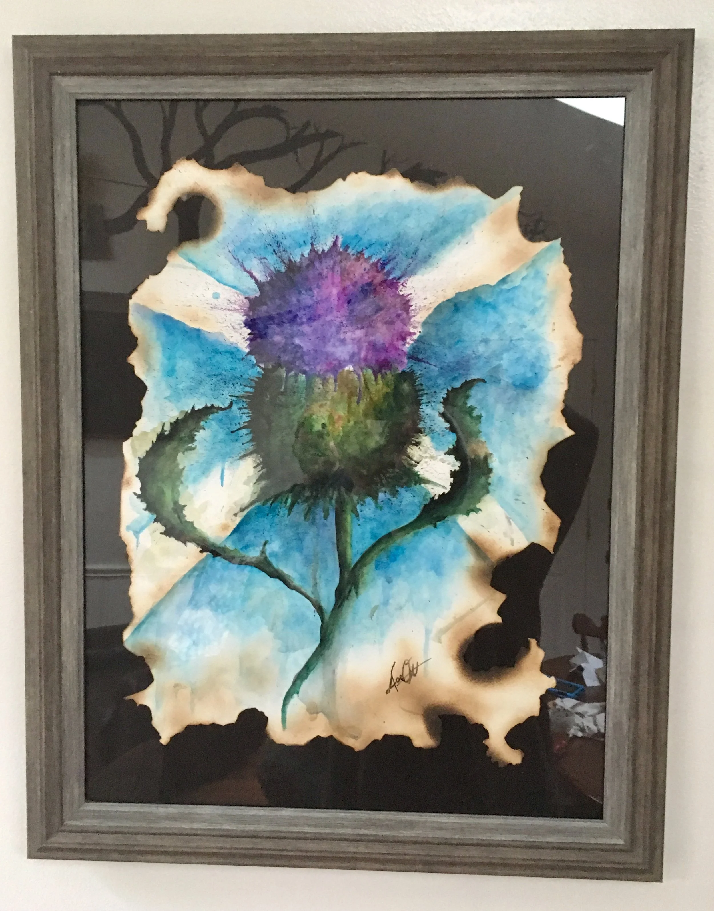 Scottish Thistle Watercolor (Not for Sale)