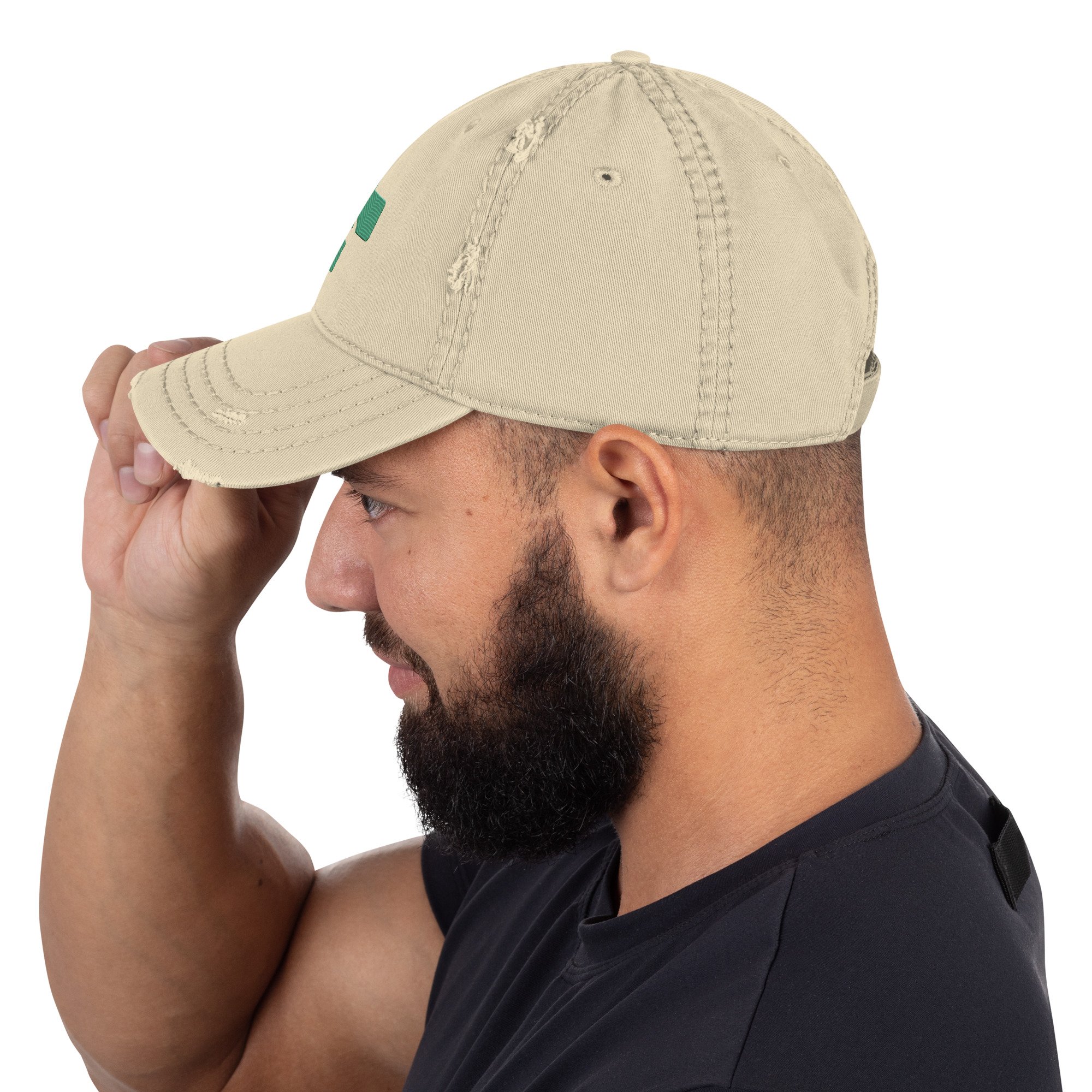 distressed-dad-hat-khaki-left-side-66a2cb6bb4642.jpg