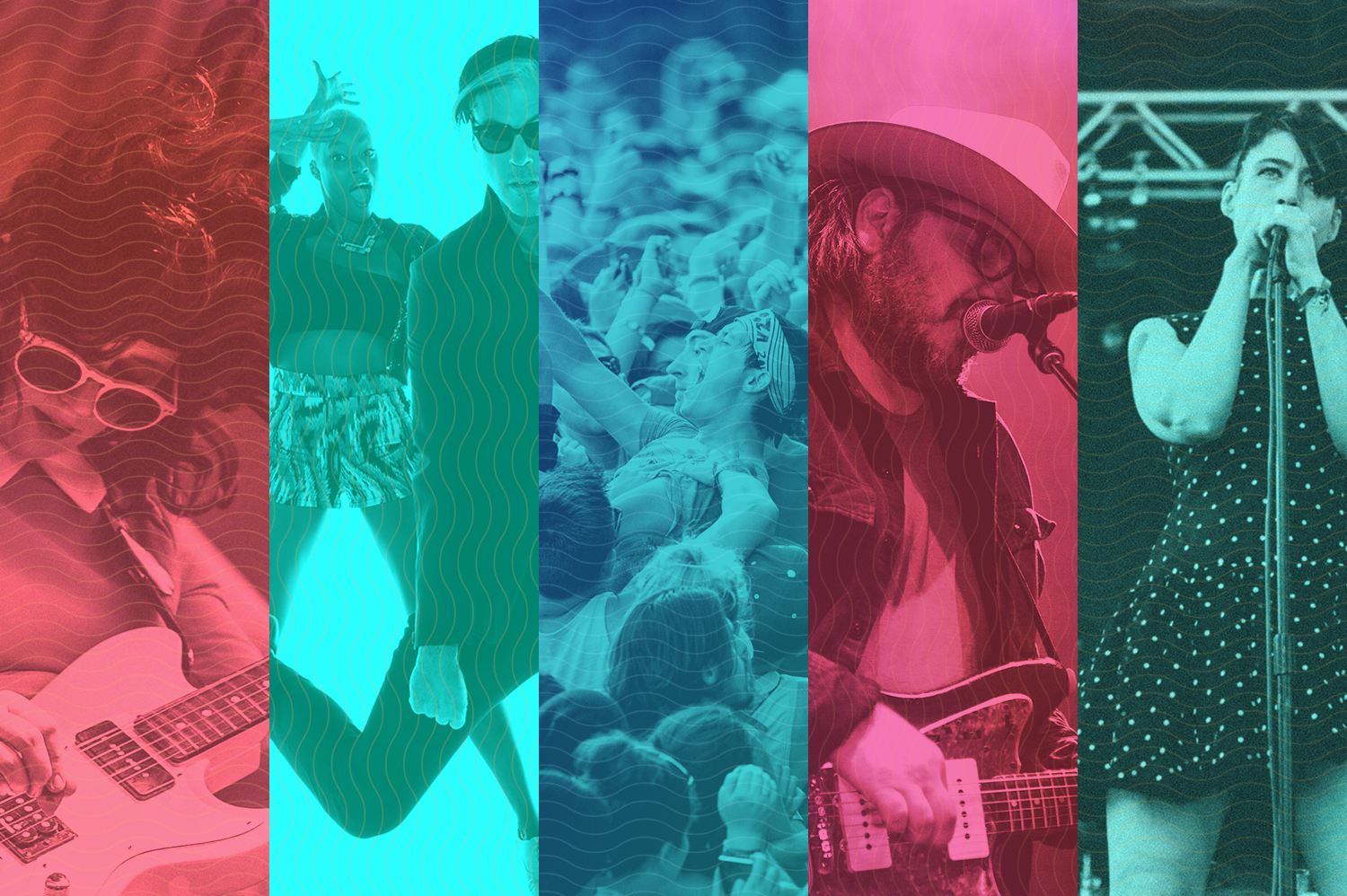 The bands are coming, the bands are coming! From left: Waxahatchee, Fitz and the Tantrums, Lollapalooza, Wilco's Jeff Tweedy and Julie Ruin. Photos by Matt Lief Anderson (Waxahatchee), Will Rice (Lolla), Matt Lief Anderson (Tweedy) and Kristina Pedersen (Julie Ruin).