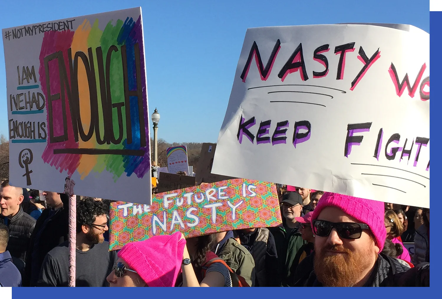 Pink hats and abundant usage of the word "nasty"