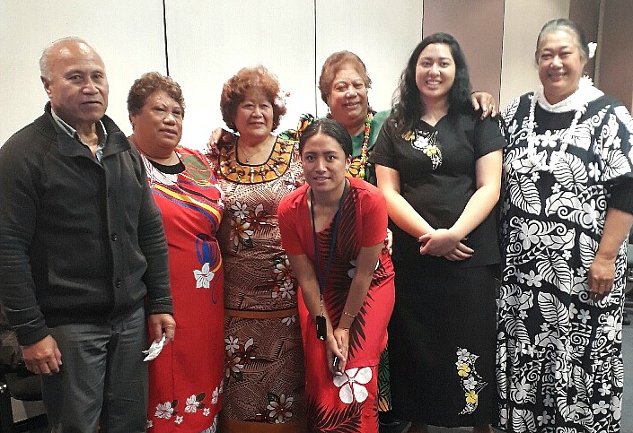 Samoan staff members in their national dress
