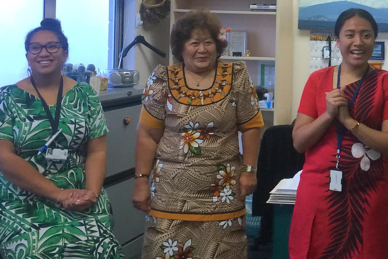 The colourful clothing really brightened the office!