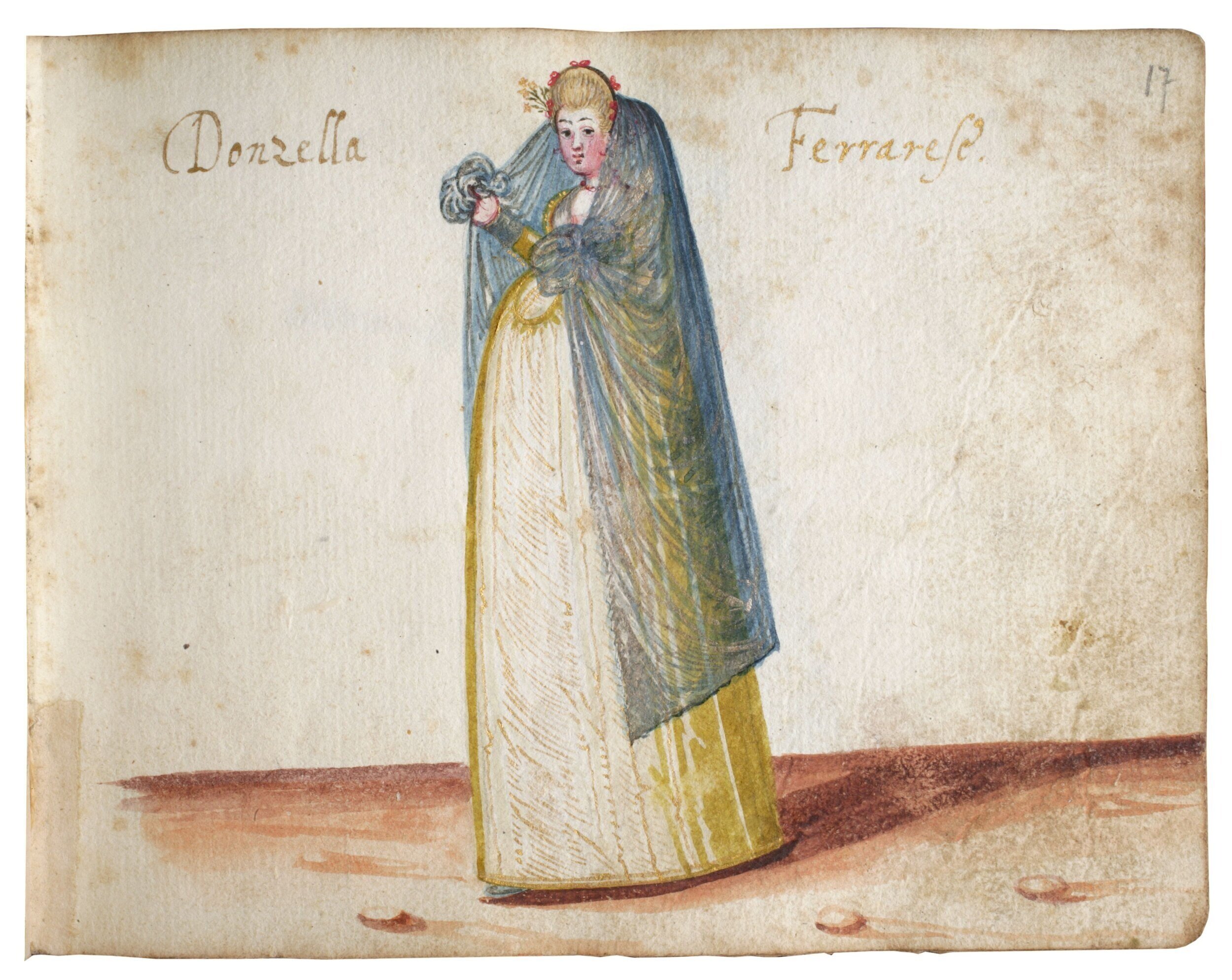  Fig. 6 ‘Donzella Ferrarese’. From  Codicetto Bottacin.  Early seventeenth century. Padua, Museo Civico, fol. 17 