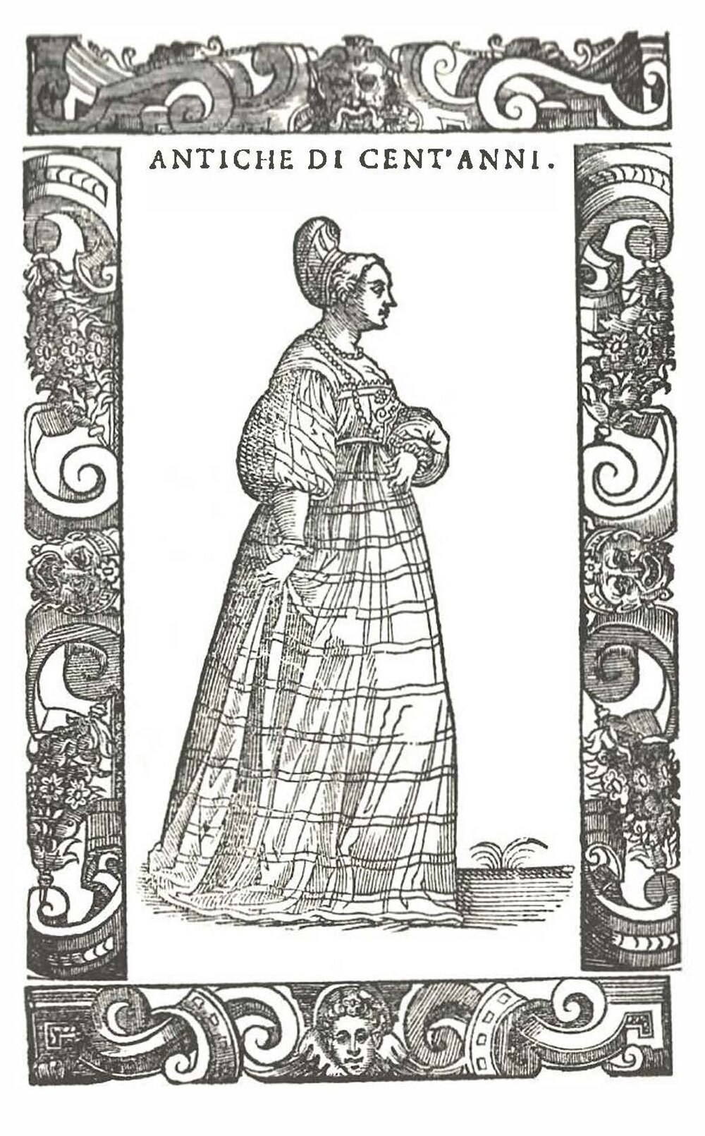  Fig. 9 Cesare Vecellio, ‘Venetian Clothing of Former Times, From Only a Hundred Years Ago or Slightly More’. From  Habiti Antichi Et Moderni Di Diverse Parti Del Mondo  (Venice: Zenaro, 1590), 93. 