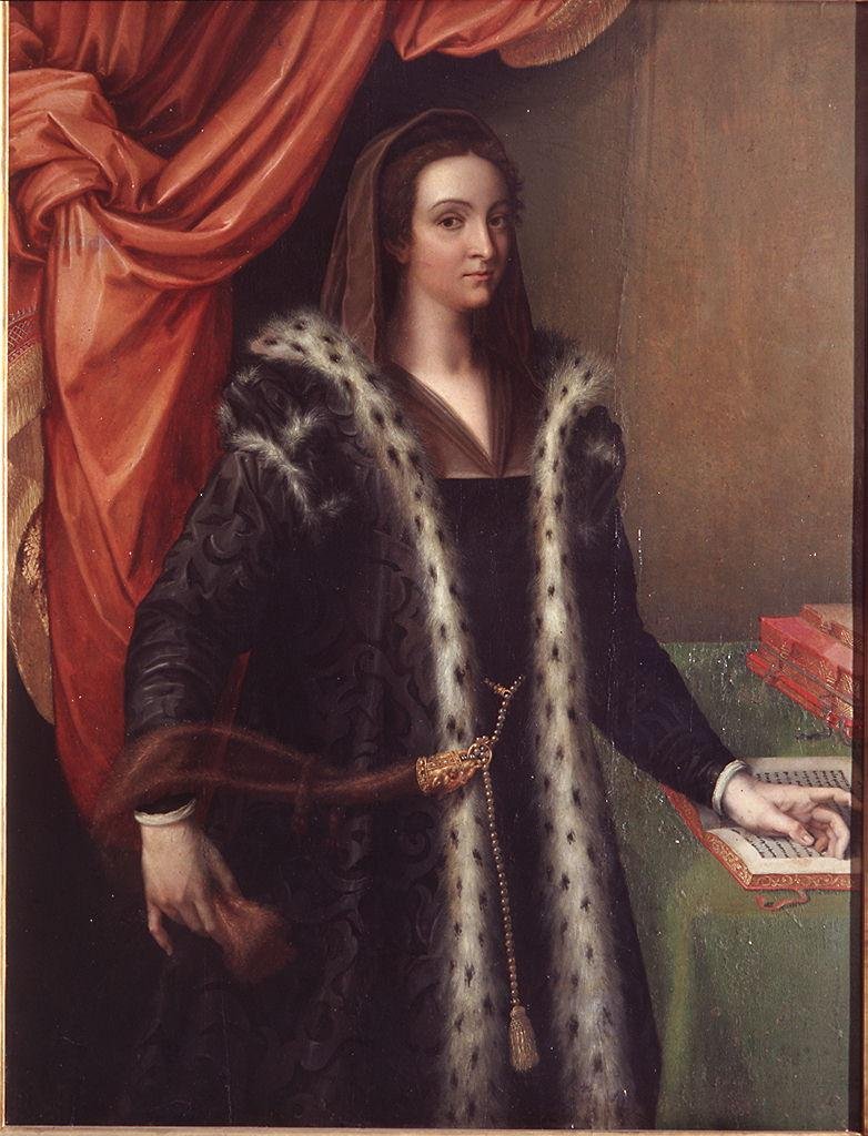 Fig. 2. Cristofano dell'Altissimo, ca. 1535, after Sebastiano del Piombo? Giulia Gonzaga. Oil on panel, 143.5 x 108.5 cm. Firenze, Gallerie degli Uffizi. 
