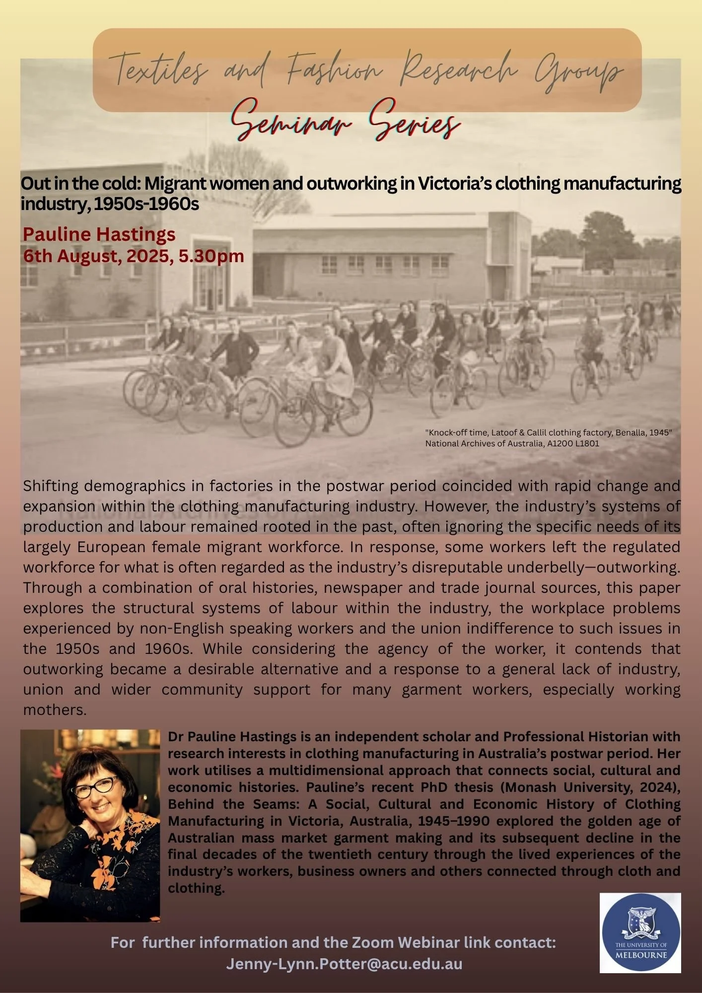 6th August: Pauline Hastings