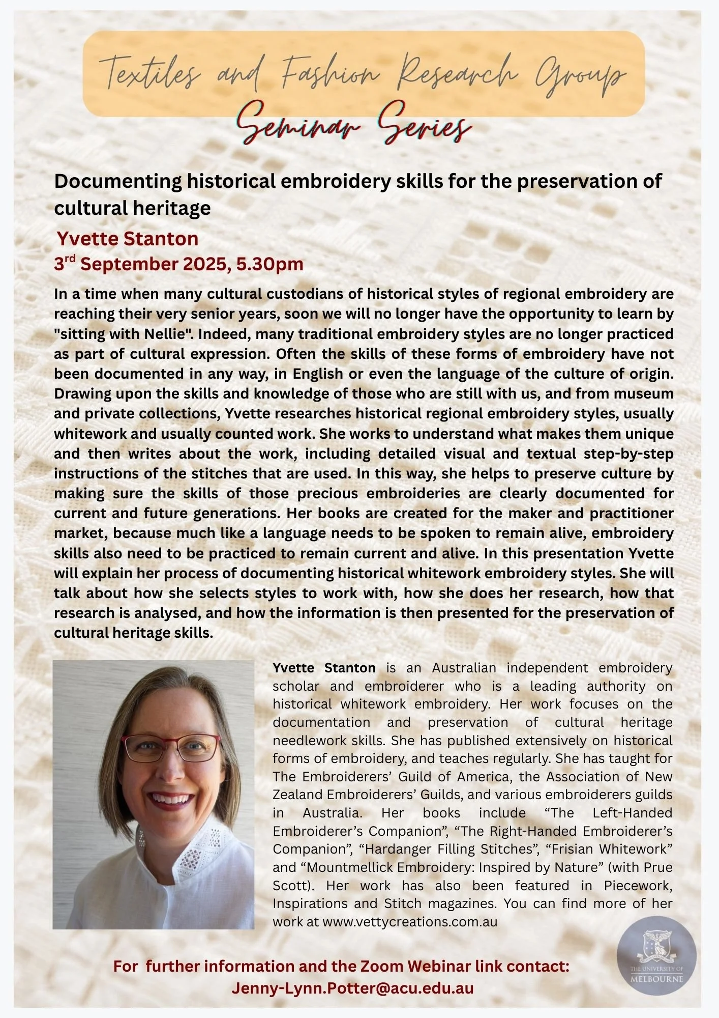 3rd September: Yvette Stanton