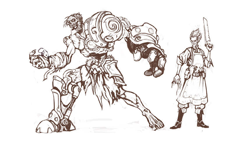 This is the initial line drawing that was done to kick off the concept.