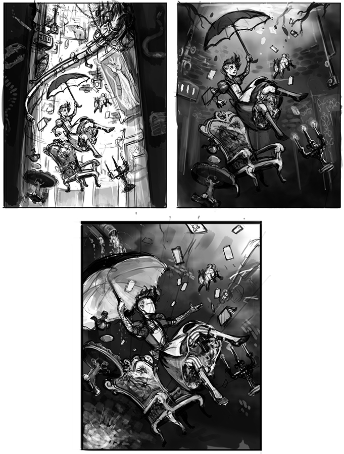 Original sketches that led to the final design. 