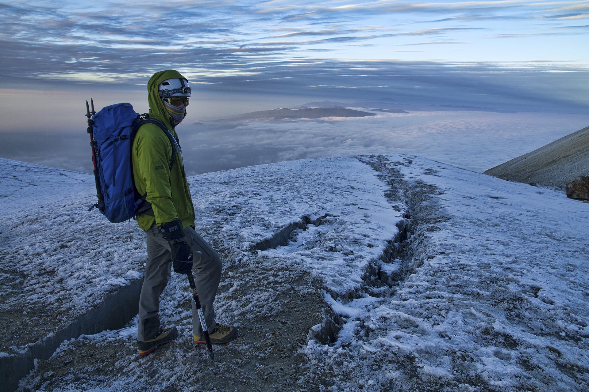  The crevasses are reminders that a glacier is a perpetually evolving entity. As with most glaciers around the world, this is another that has been shrinking in volume for some time. &nbsp; 