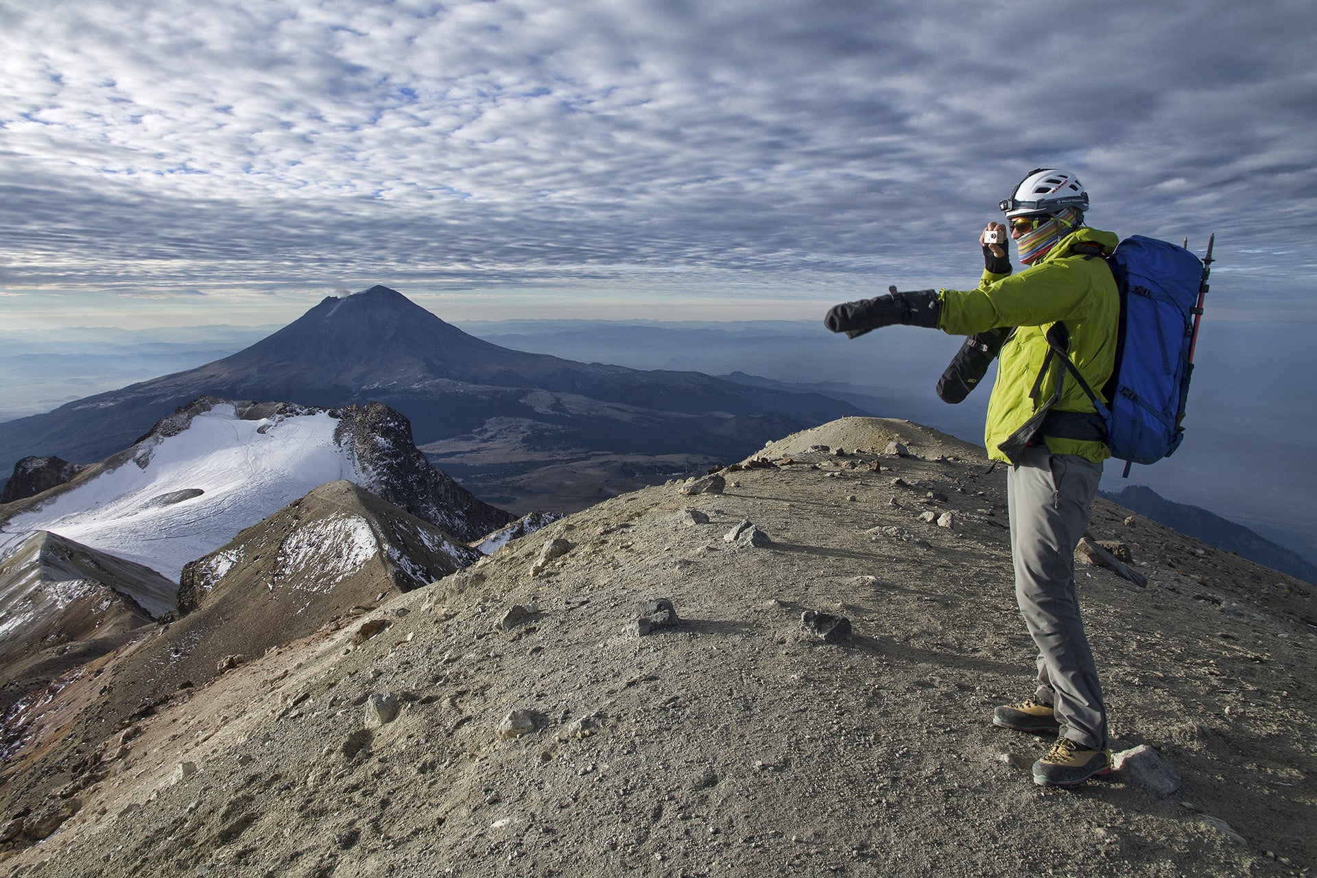  This false summit is one of three high points on ‘the chest’ of the sleeping lady. To say you’ve stood on the true summit, you must cross a second glacier. 