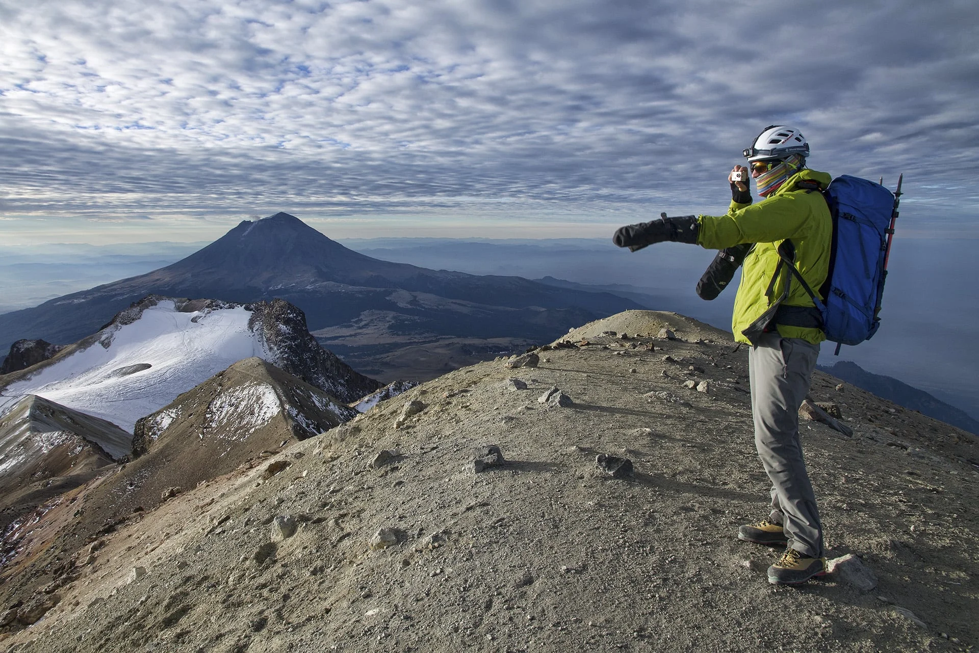 This false summit is one of three high points on ‘the chest’ of the sleeping lady. To say you’ve stood on the true summit, you must cross a second glacier.