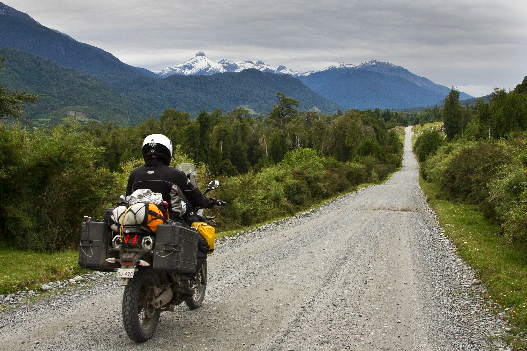 The man-made spine of Chilean Patagonia is the unpaved Ruta 7, better-known as the Carretera Austral. Spanning 770 miles from Puerto Montt to Villa O-Higgins, the unpaved highway meanders through dense Valdivian temperate rain forests, glacial fjords and Andean mountains. At a handful of small towns along the way, one can opt to cross the border into Argentina by braving the hanging valleys of the Andes and be spit out into the sprawling emptiness of golden Patagonian steppe.