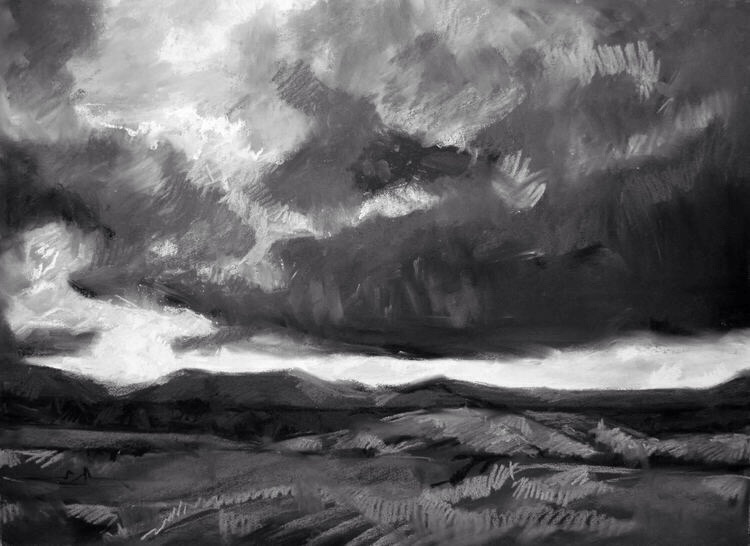 Nature Sublime 2016, soft pastel on Fabriano paper, 56 x 76 cm * TONAL version