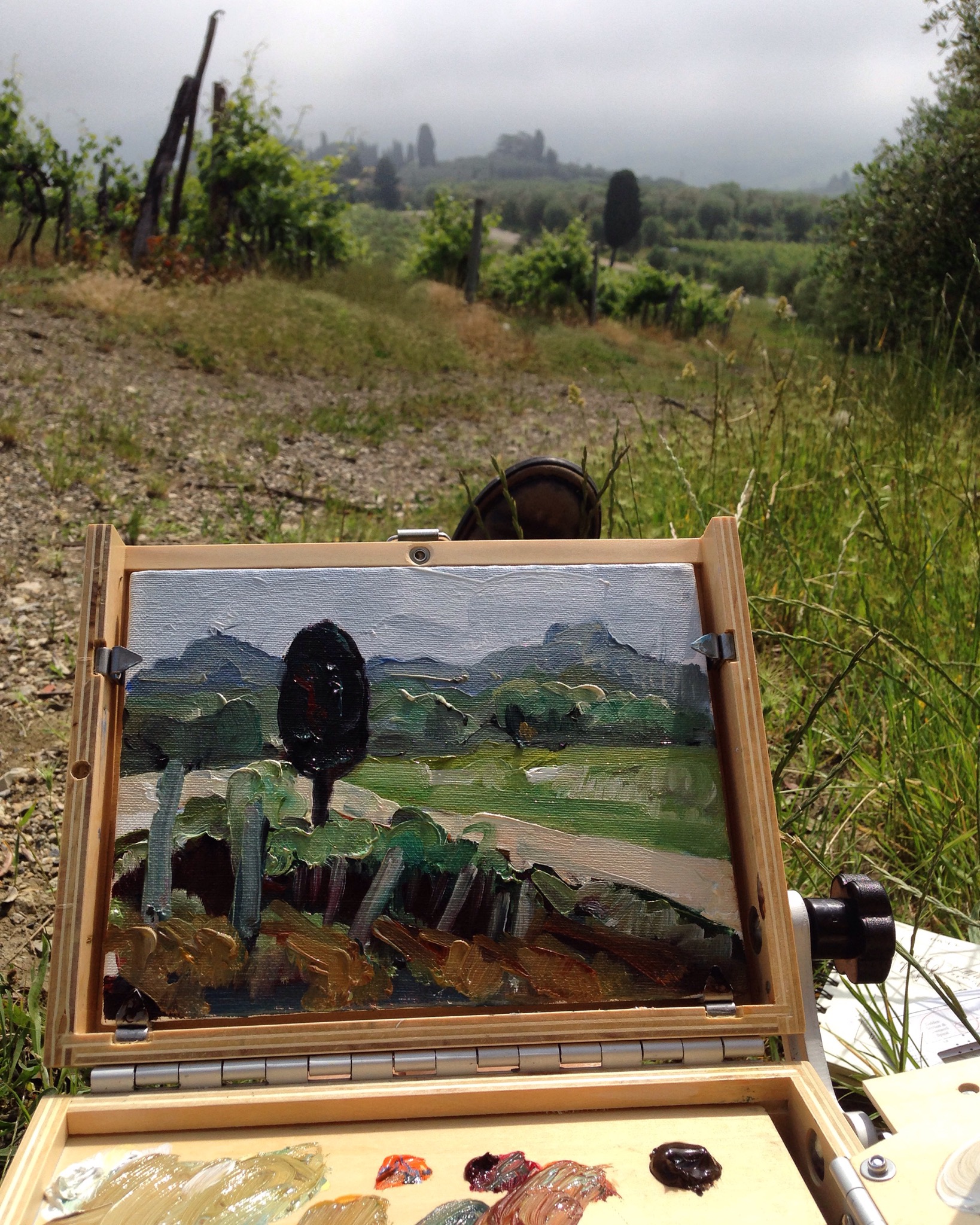 Painting en plein air in Tuscany June 2016