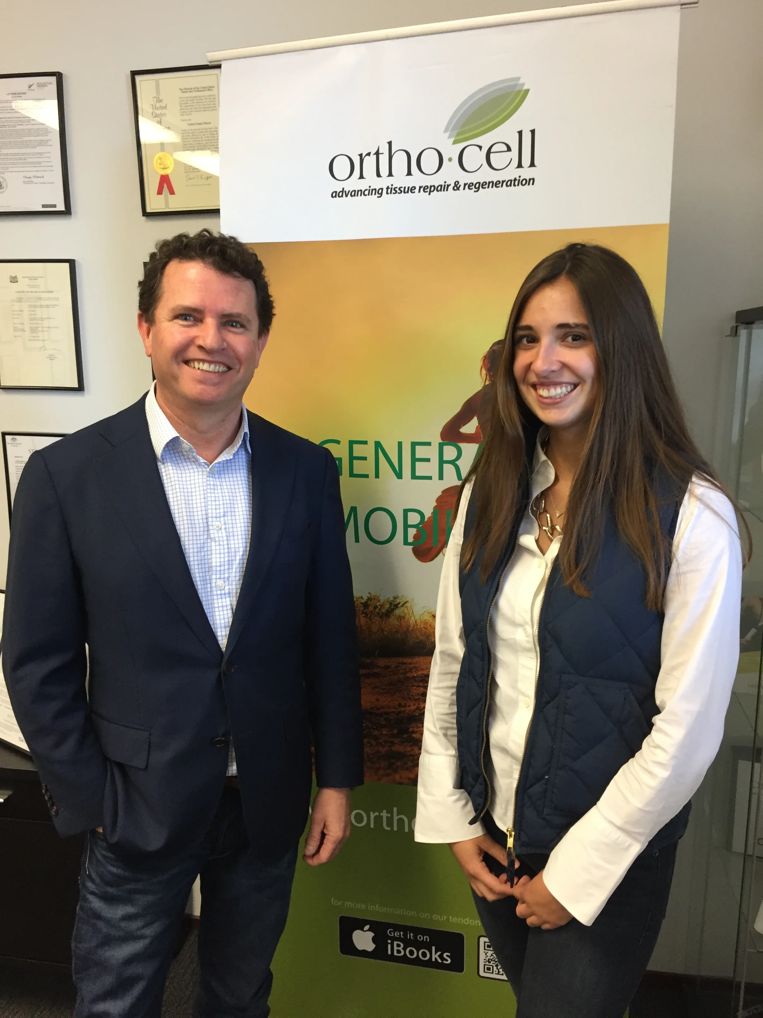 Paul Anderson (CEO, Orthocell) with Margeux Steltz