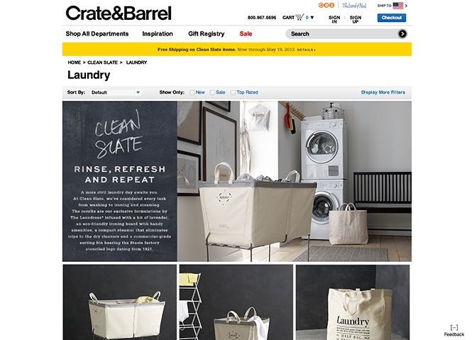 Crate&Barrel - Clean Slate (Website)
