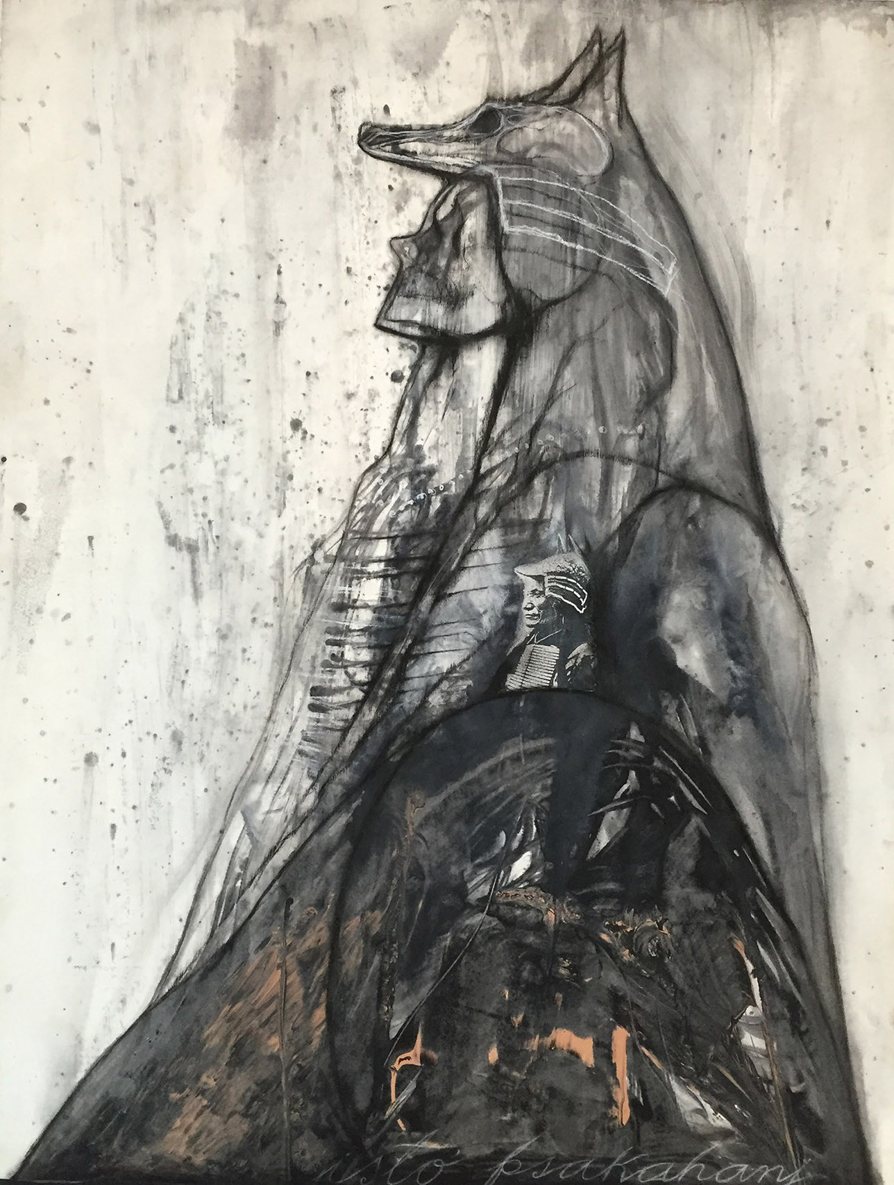 isto psakahanj – Mixed Media on Paper | H. 50” x W. 38”
