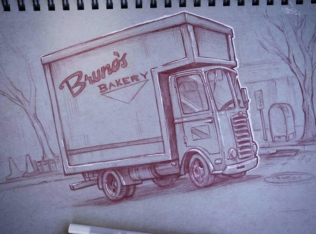 2016. Col-erase pencil and white gel pen on toned gray paper.