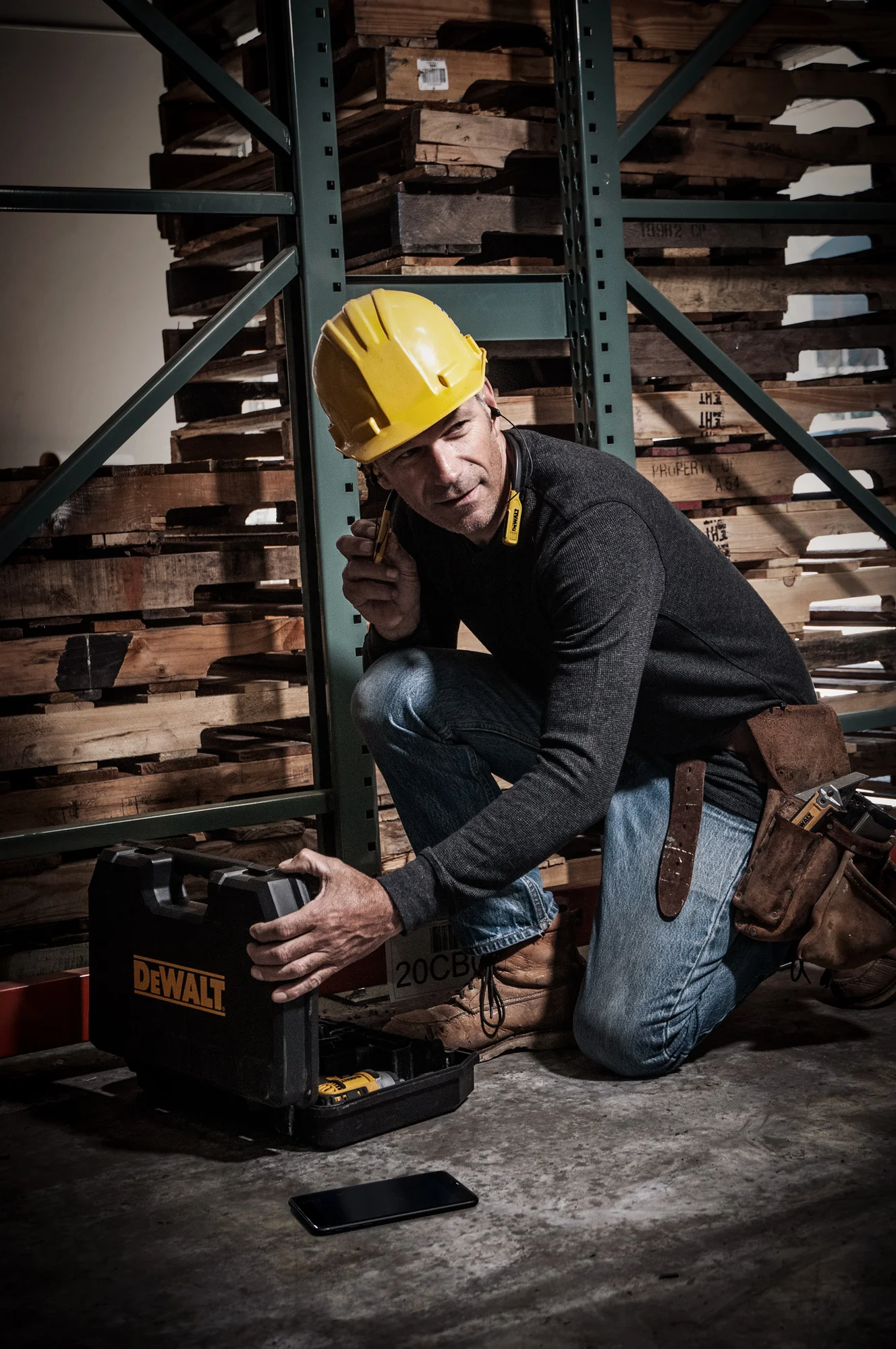 2019. Promotional photography for DEWALT mobile accessory line. © E-filliate Inc.