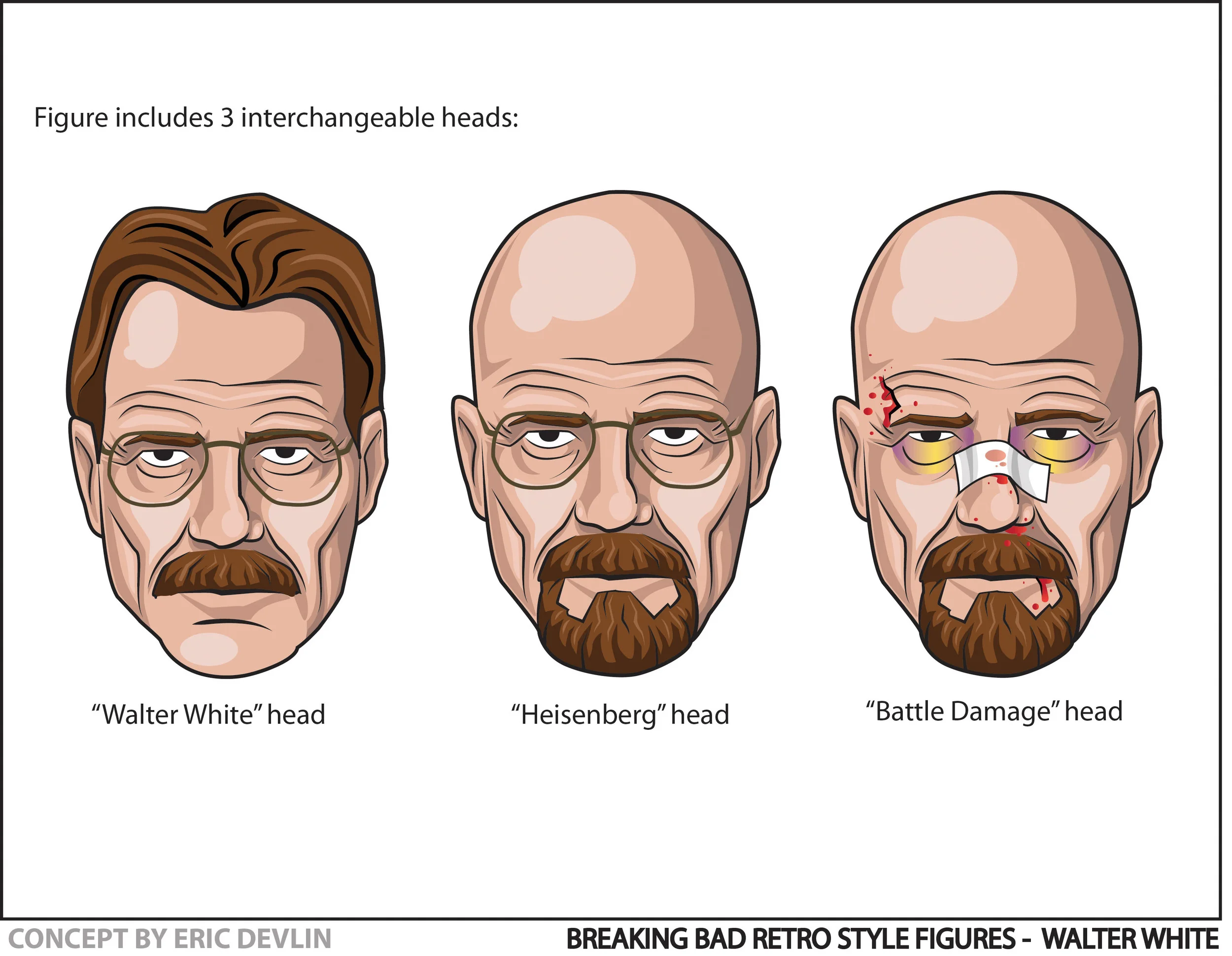 Breaking Bad - Walter White retro style action figure.