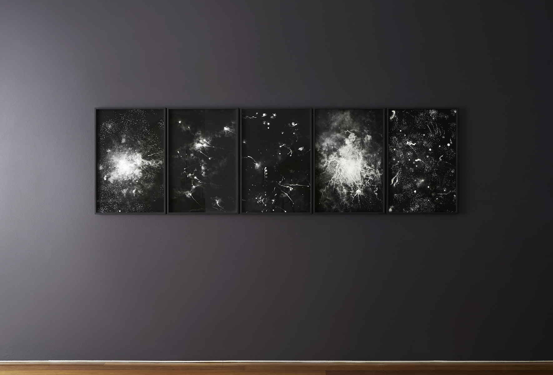 Image 4: Installation view of ‘The Impact of the Relationship Between Light and Dark, 1 - 5’ in ‘A Profound Gravity’, at Artereal Gallery, 2018.