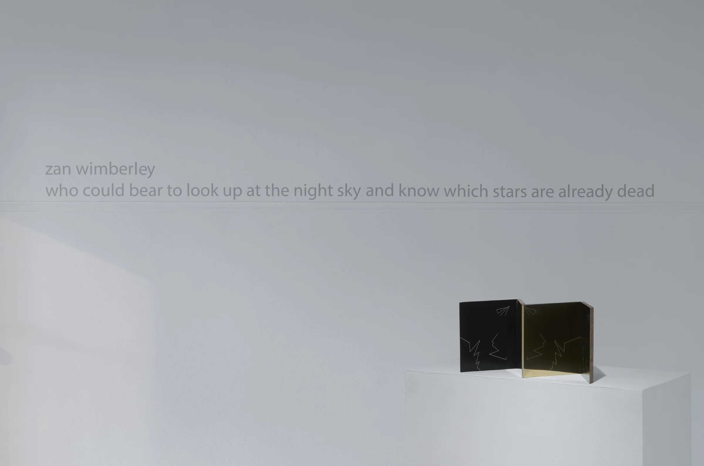 Image 11: Installation View of ‘Who Could Bear To Look Up At The Night Sky And Know Which Stars Are Already Dead’ at Artereal, 2016.