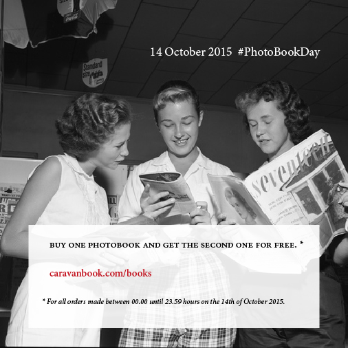 Caravanbook is celebrating the PhotoBookDay. Buy one photobook and get the second one for free. Travel photobooks.