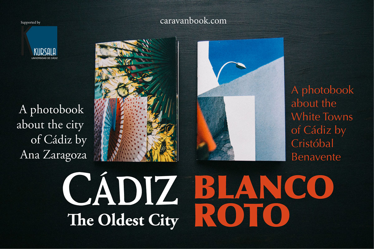 Caravanbook publica dos nuevos libros sobre la región de Cádiz. Blanco Roto de Cristóbal Benavente sobre los Pueblos Blancos y CÁDIZ, The Oldest City de Ana Zaragoza sobre la ciudad de Cádiz. 