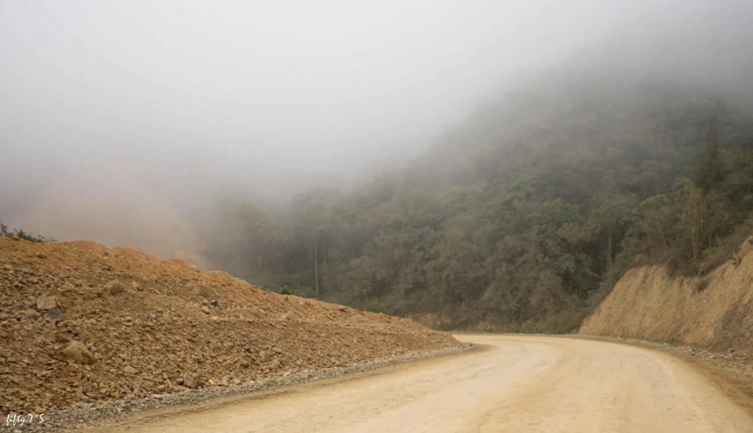 Cycling in the clouds... pretty common here in Ecuador.