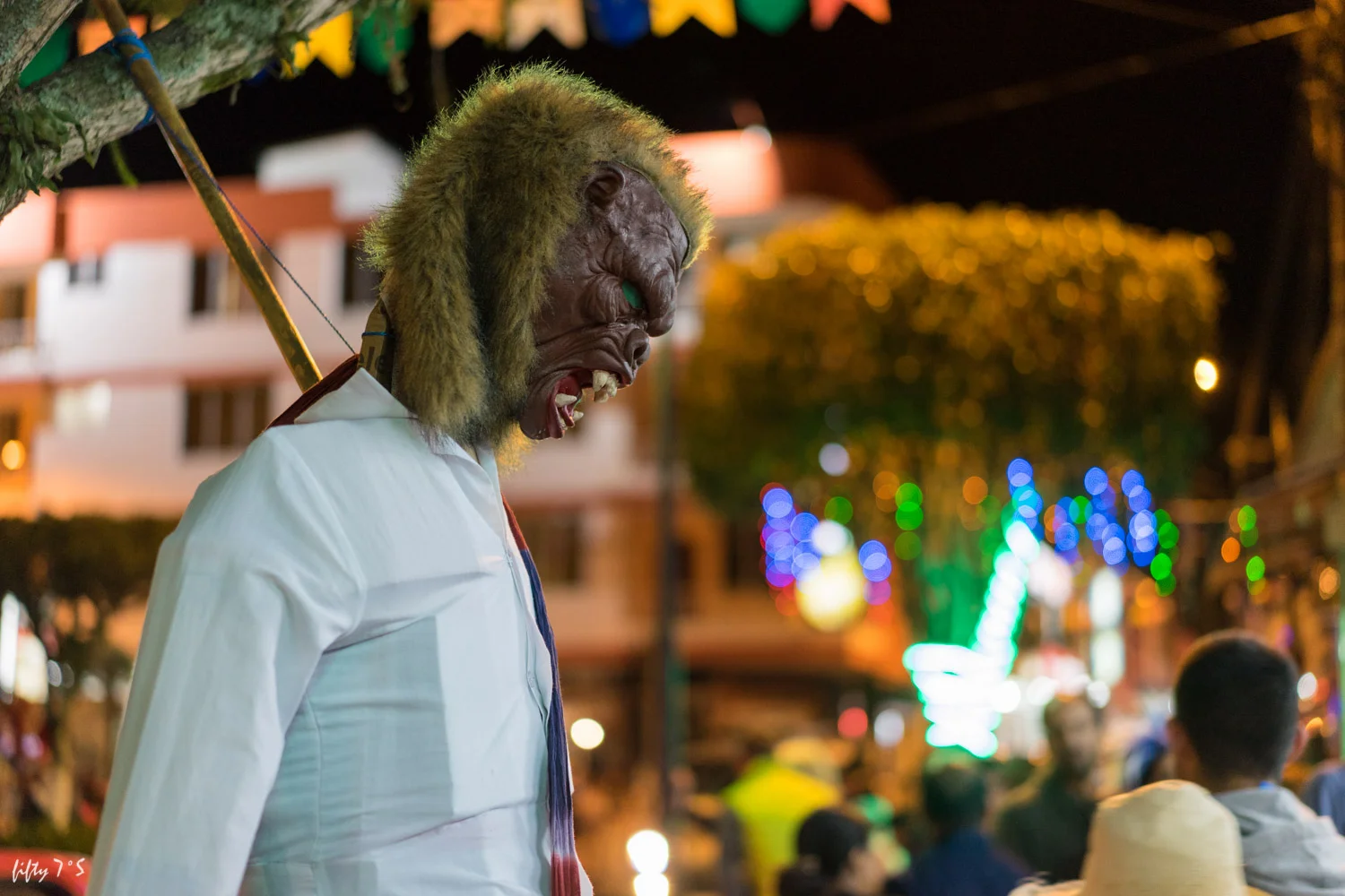 NYE 2017! We stayed in Baños, Ecuador... a fun place to be for the celebrations. People make figures such as this and then burn them at midnight. The guys dress us as girls, as the 'widows' of the burnt men... they hold up traffic in the streets for a fee to pass. Pretty entertaining to watch.