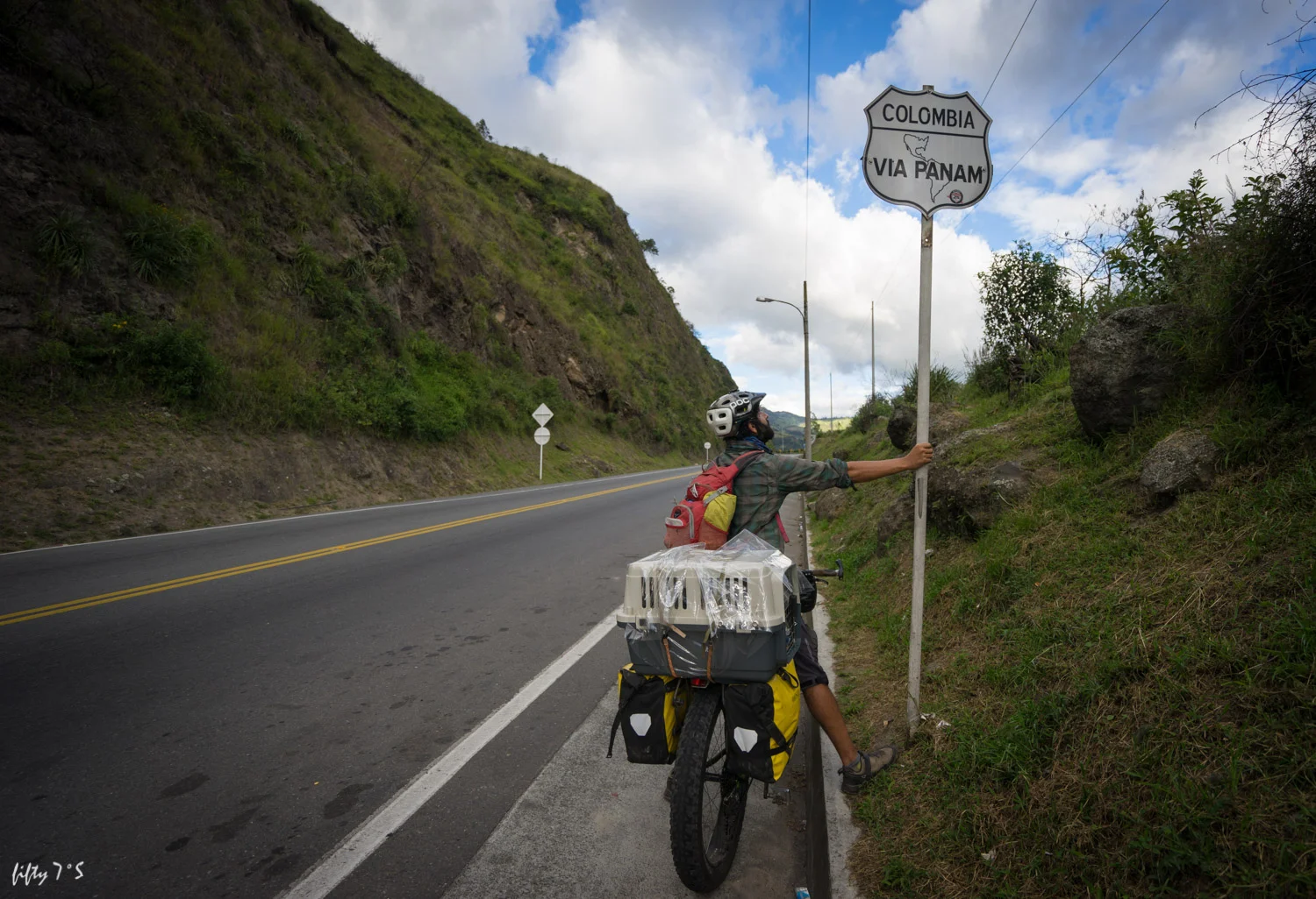 The PANAM (panamerican highway), all the way from Alaska to Patagonia. This was a short section that we had to take coming from Ecuador to Colombia... but generaly we would try to avoid it due to the heavy traffic.