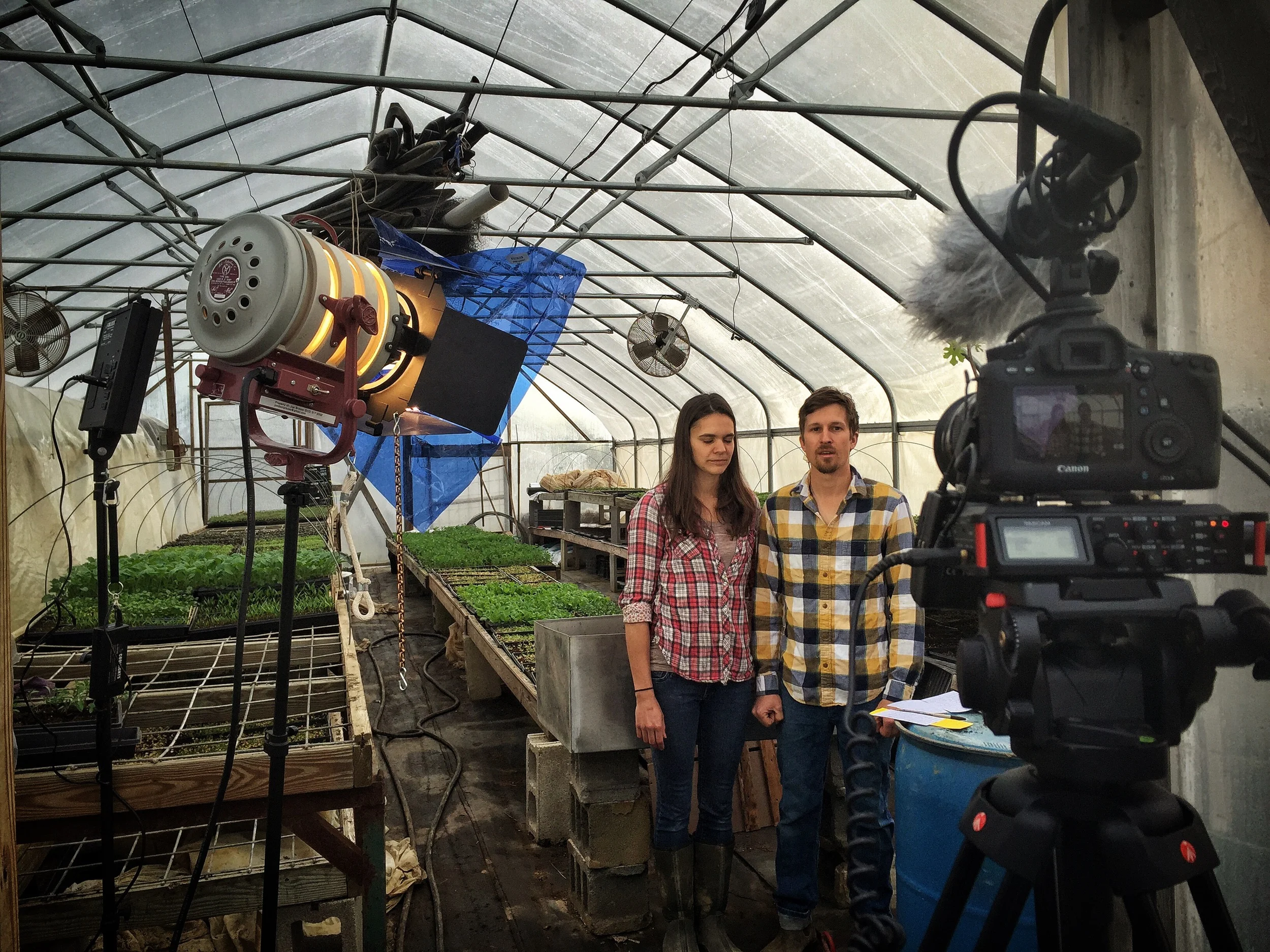 Behind the Scenes photo at Wild Fox Farm. They hired me to shoot the video for their BarnRaiser page. Through their Footprint Campaign, they hope to raise enough money to invest in solar energy and efficient refrigeration for their farm. Be on the lookout for their page on social media and maybe think about donating towards their cause!