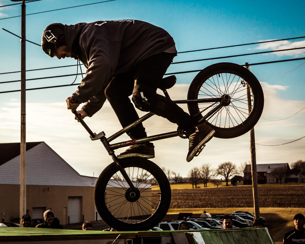 Dialed Action Sports BMX rider at the Saucony Creek Brewery's Grand Opening of their Gastropub!