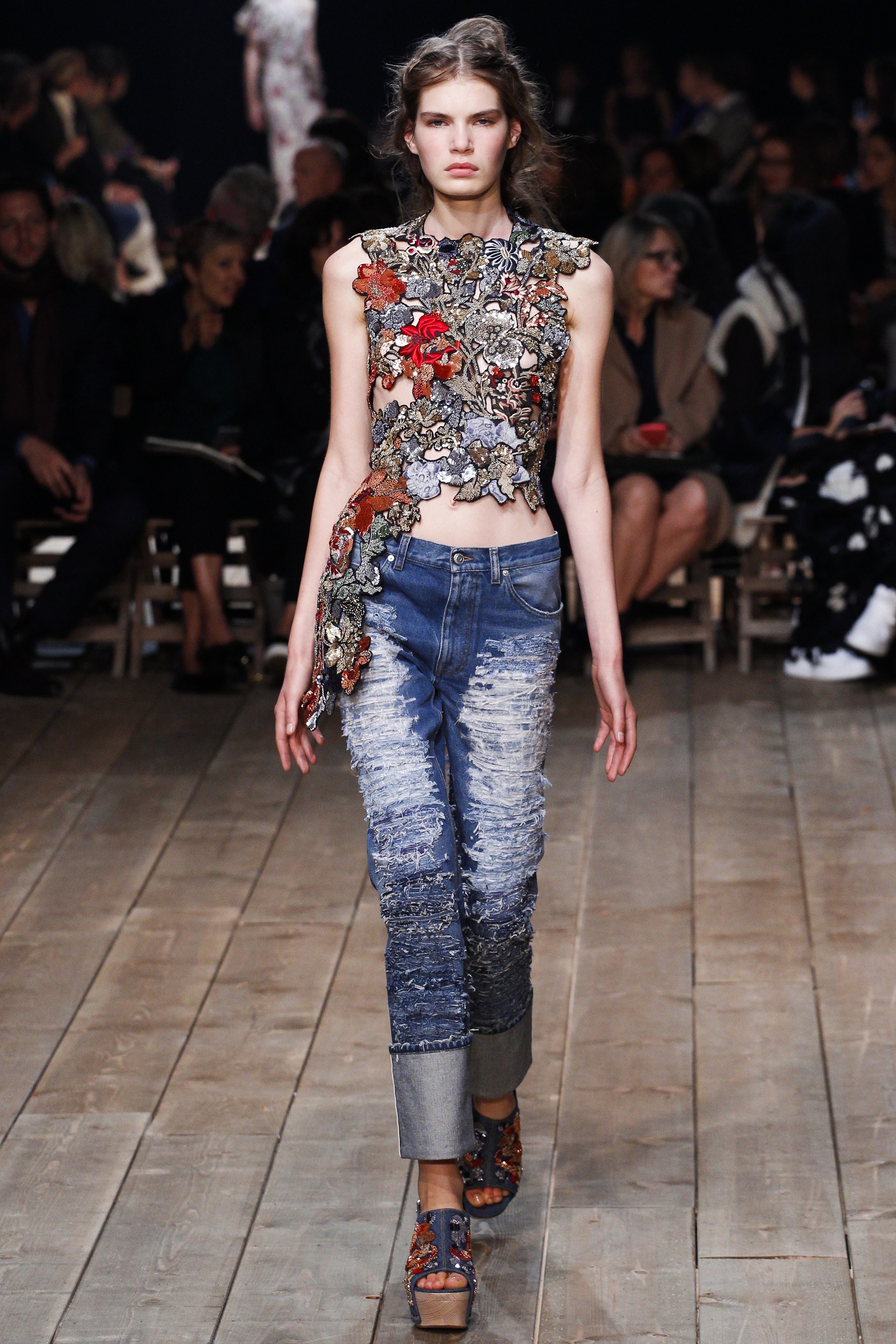 Alexander McQueen (We’re loving that mock-gaudy top with those ripped jeans; who knew McQueen could get even better?) Source: Vogue