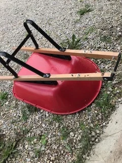 A flat tire almost derails today's harvesting efforts....but a trip to the hardware store and she'll be as good as new!